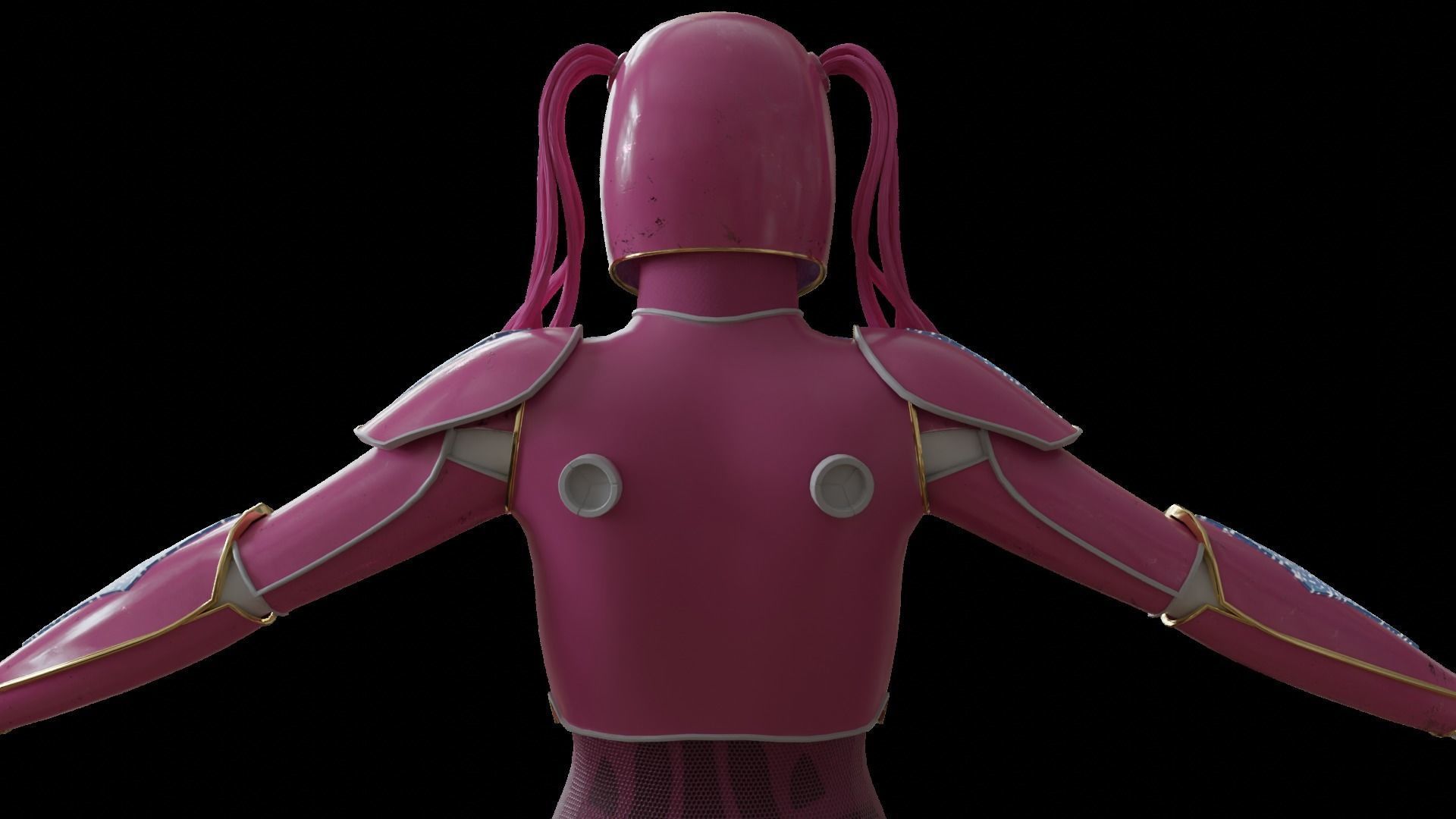High-quality pink robot 3D model_1