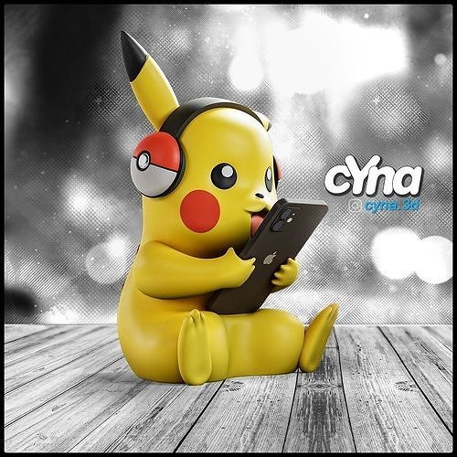 Pikachu Pokephone Charging Station -  3D print model