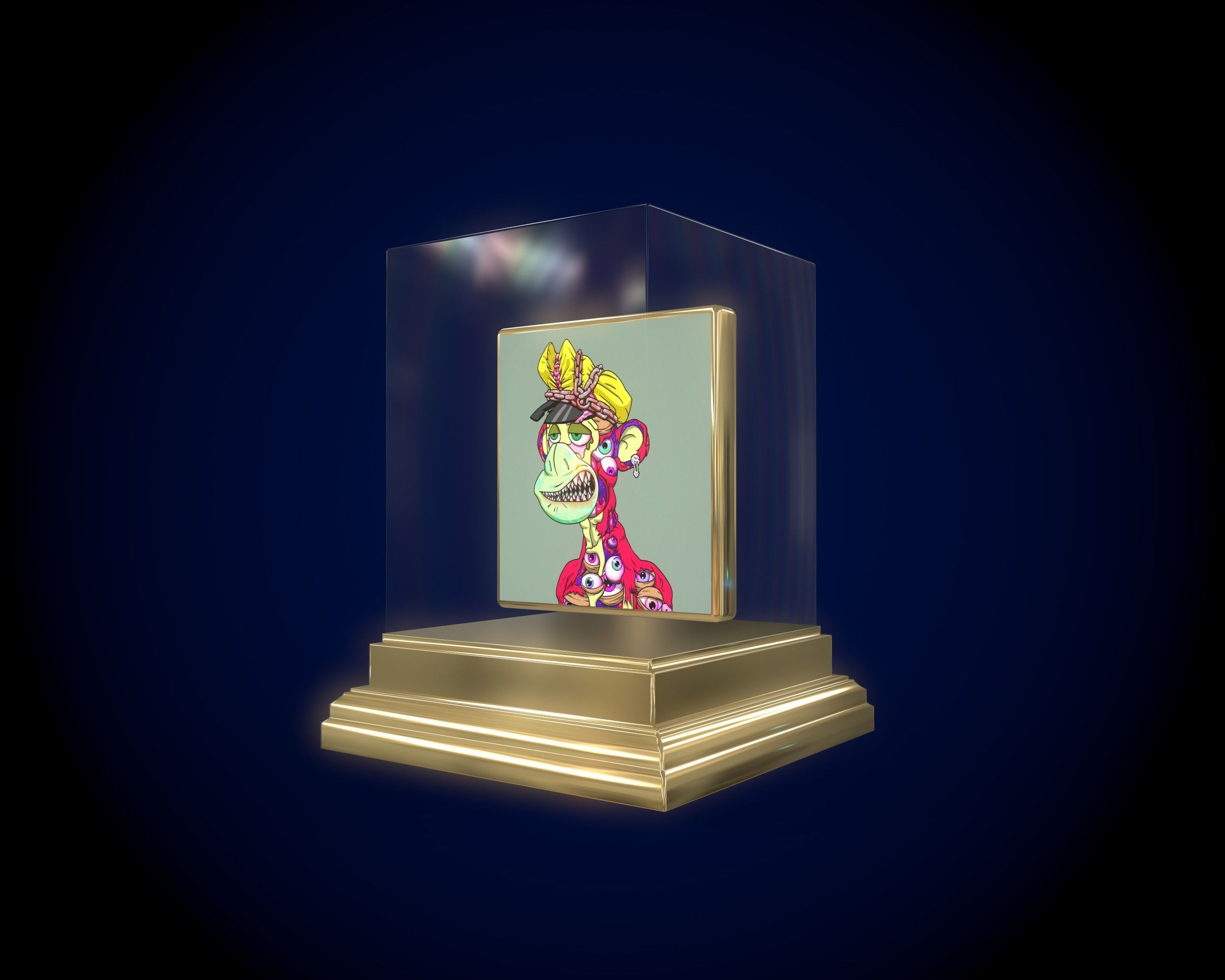 Mutant Ape 19 Gold Club Low-poly 3D model_8