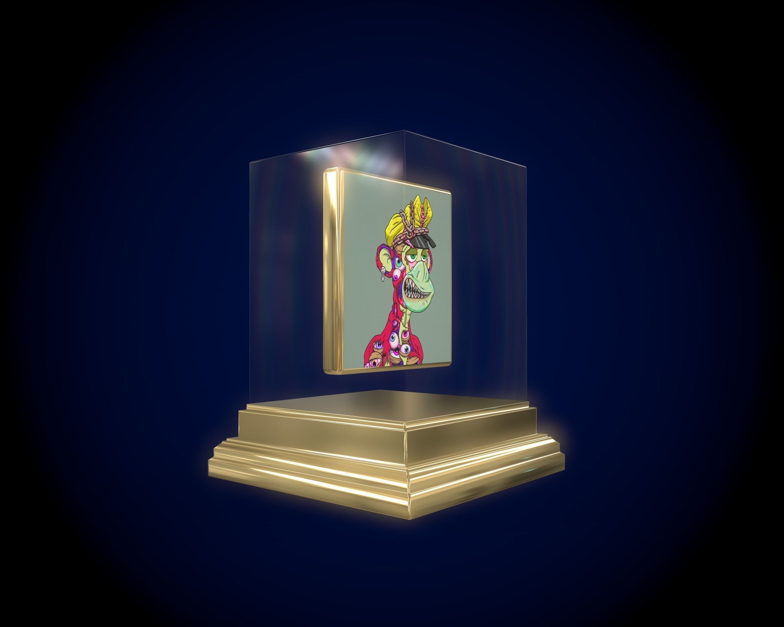 Mutant Ape 19 Gold Club Low-poly 3D model_12