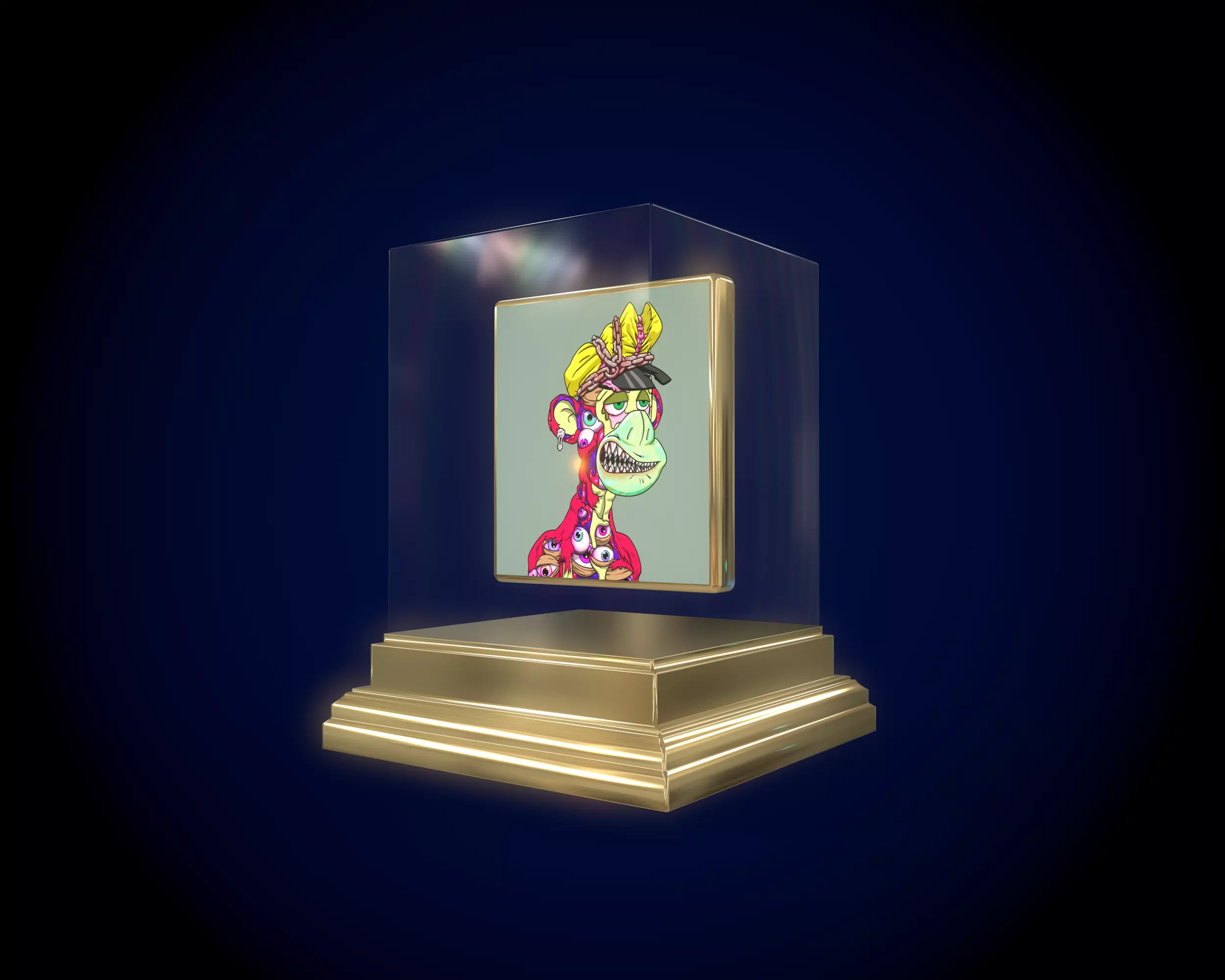 Mutant Ape 19 Gold Club Low-poly 3D model_0