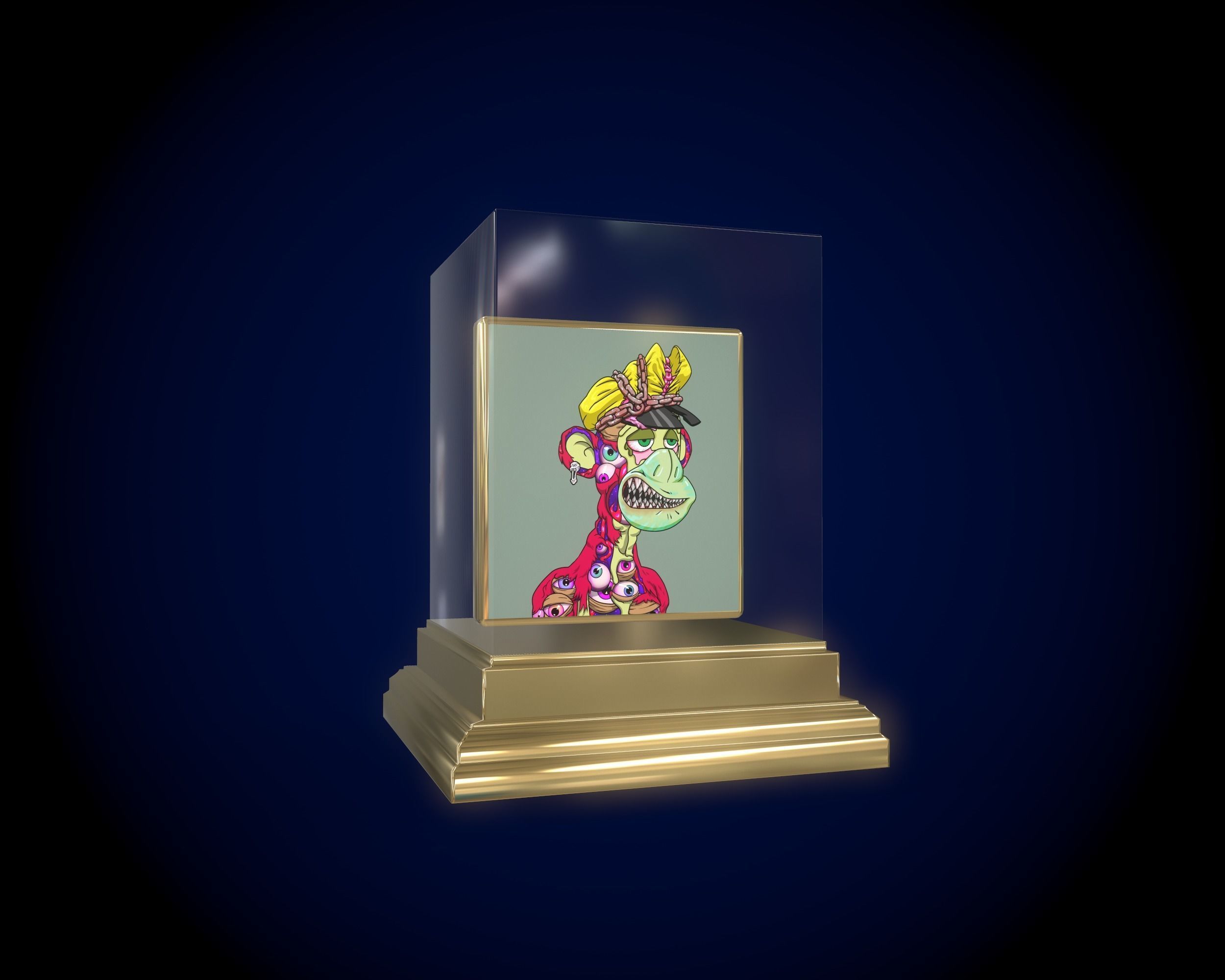 Mutant Ape 19 Gold Club Low-poly 3D model_3