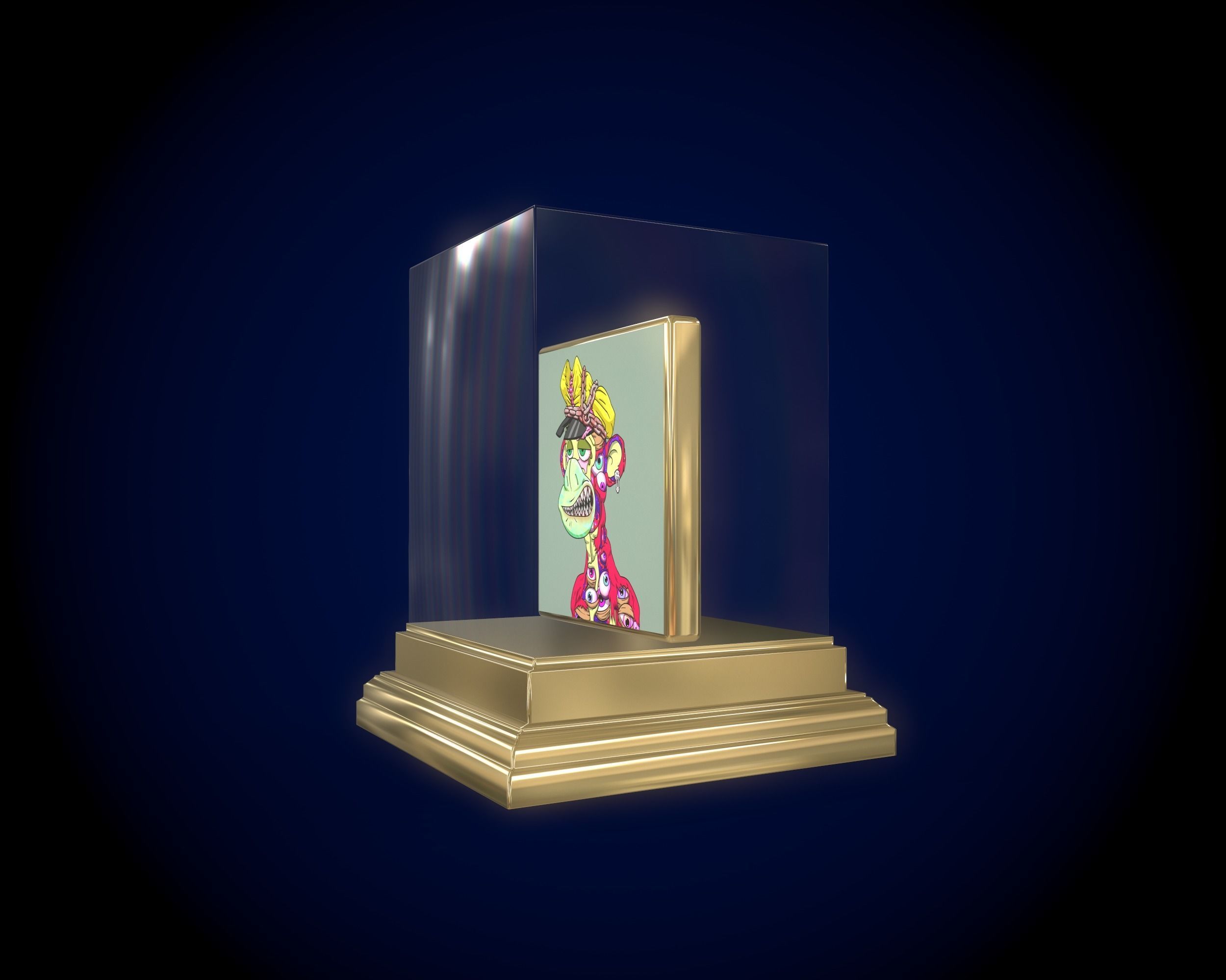 Mutant Ape 19 Gold Club Low-poly 3D model_5