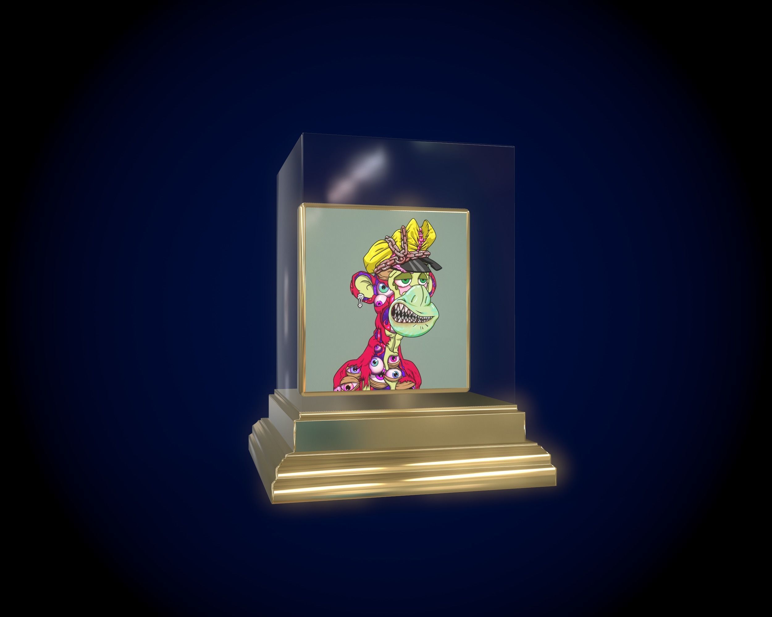 Mutant Ape 19 Gold Club Low-poly 3D model_7