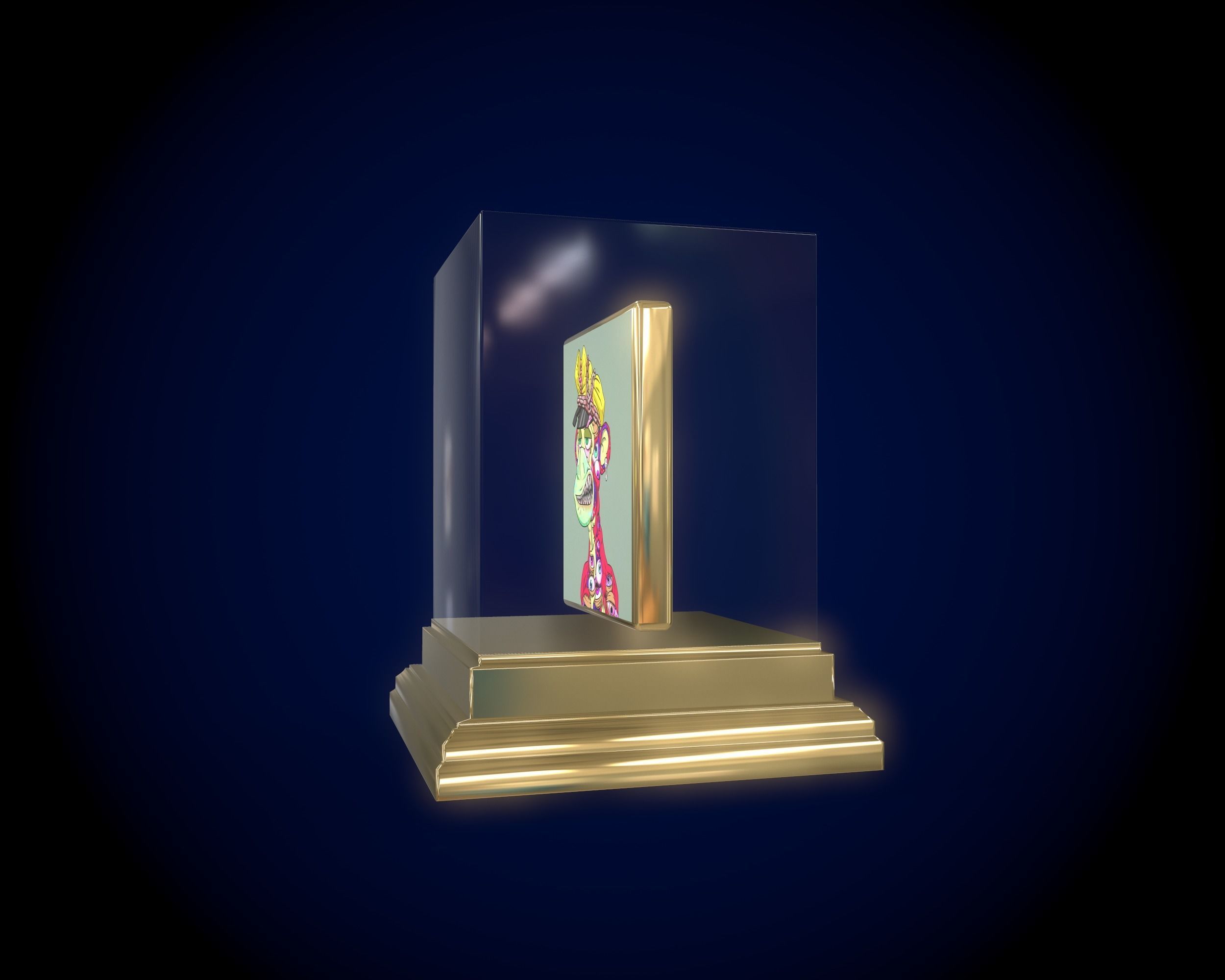 Mutant Ape 19 Gold Club Low-poly 3D model_10