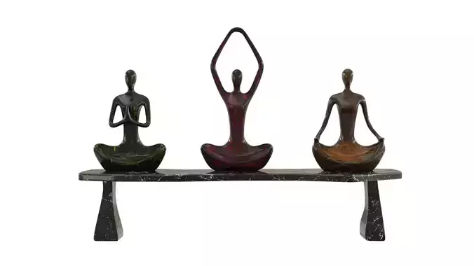 Yoga Statue Low-poly 3D model