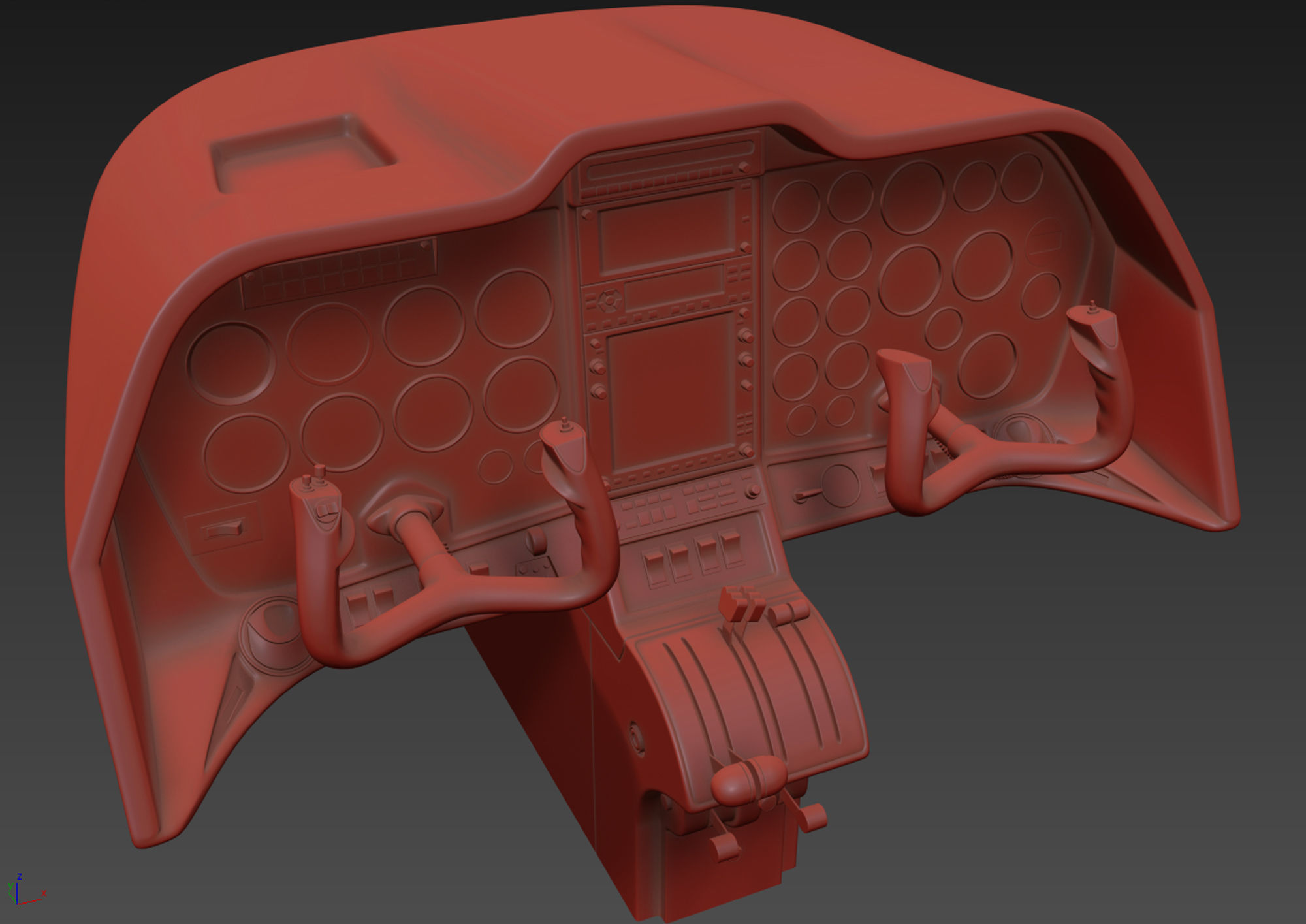 Aircraft Control Panel 3 3D model_9