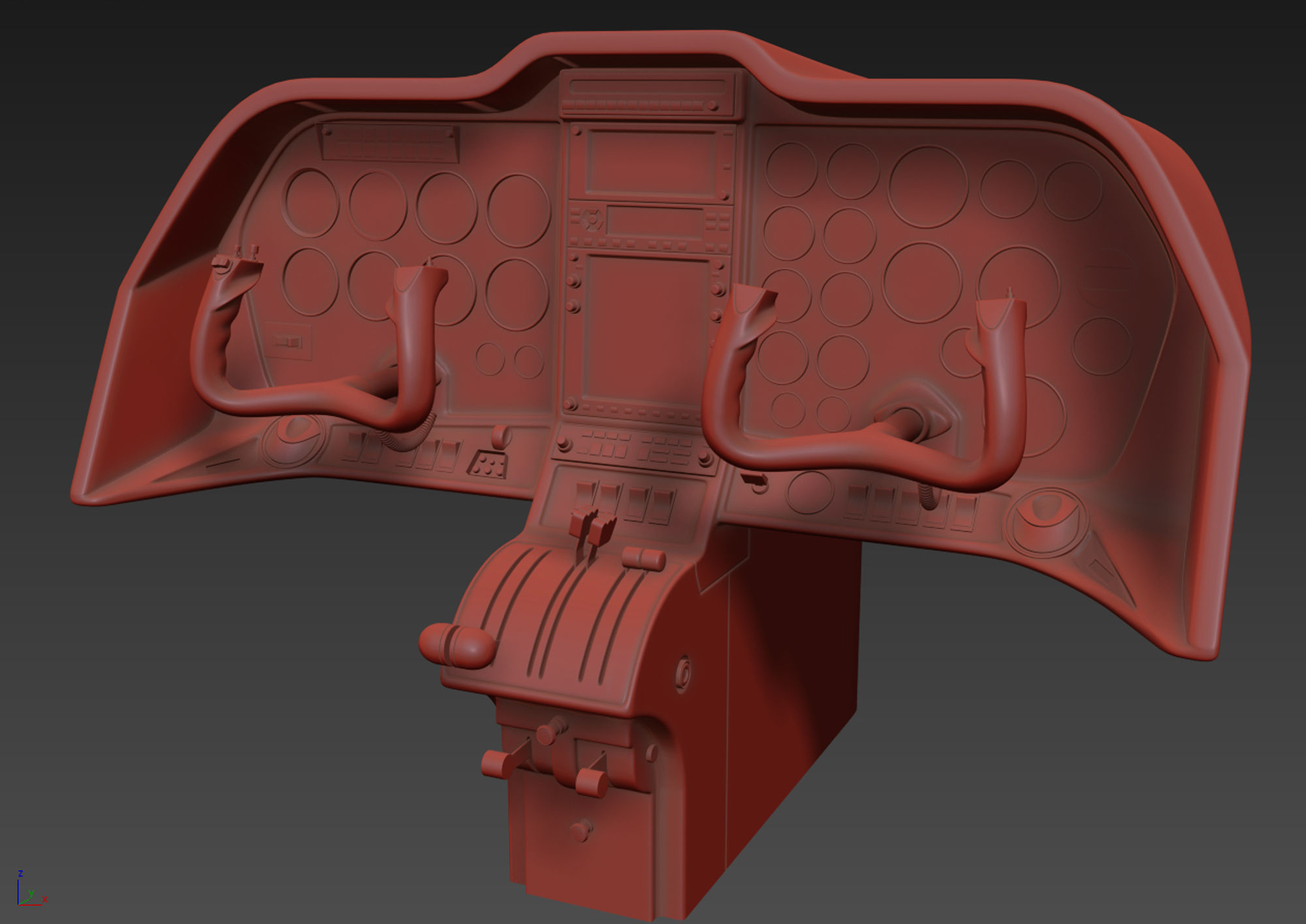 Aircraft Control Panel 3 3D model_3