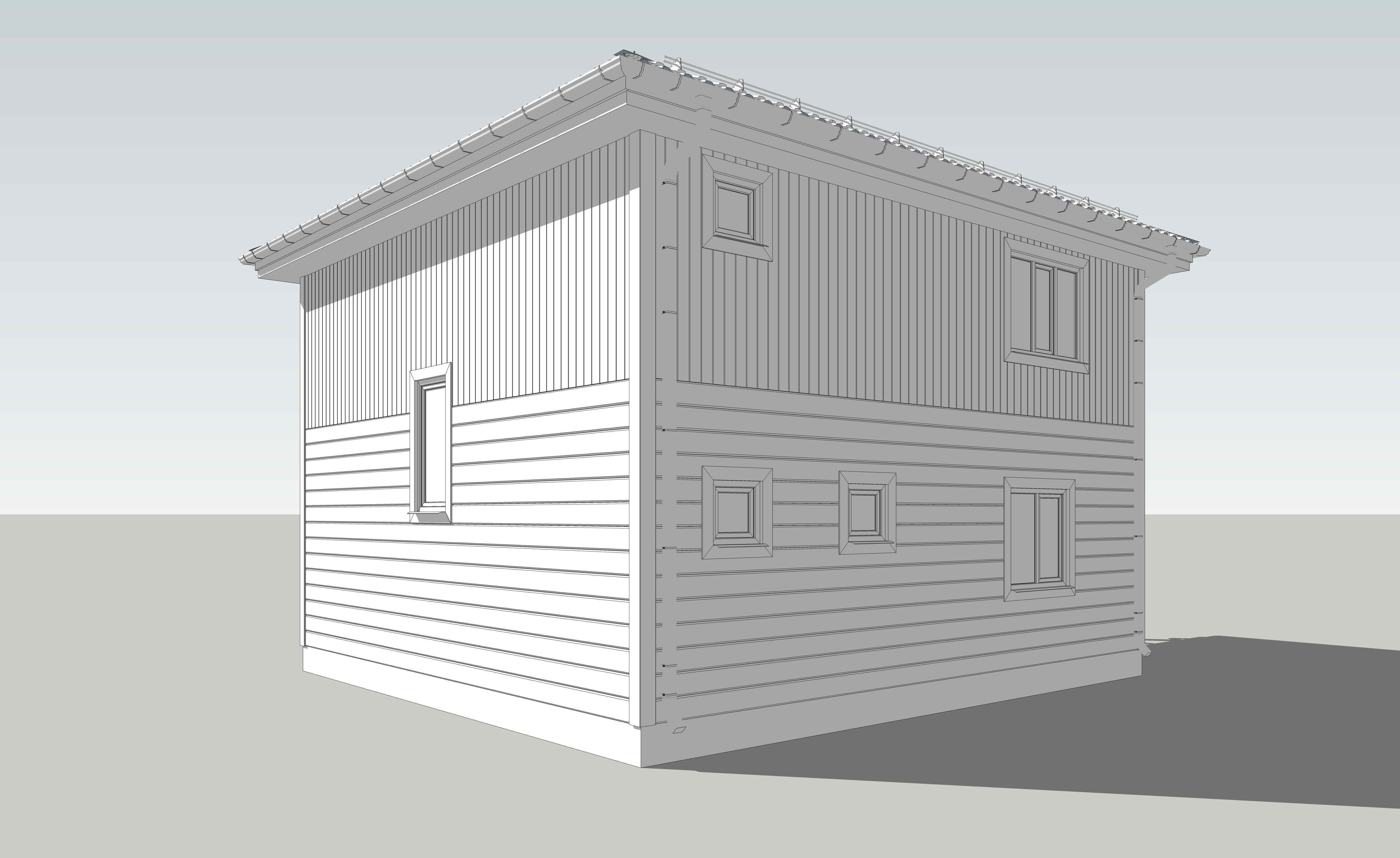 DK-83 two story house with balcony 3D model_5