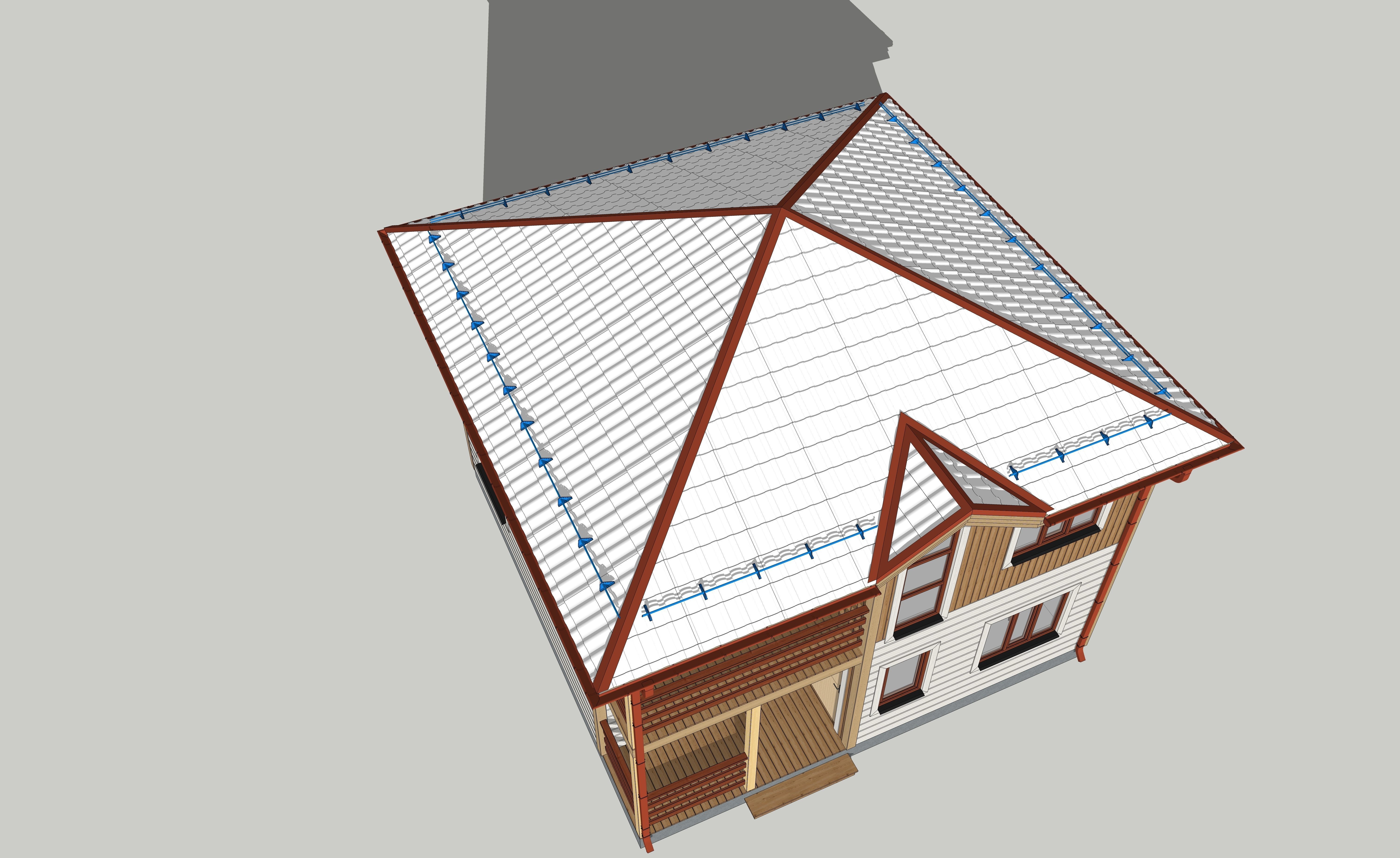 DK-83 two story house with balcony 3D model_8