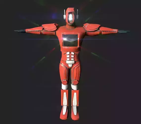 High-quality red robot model
