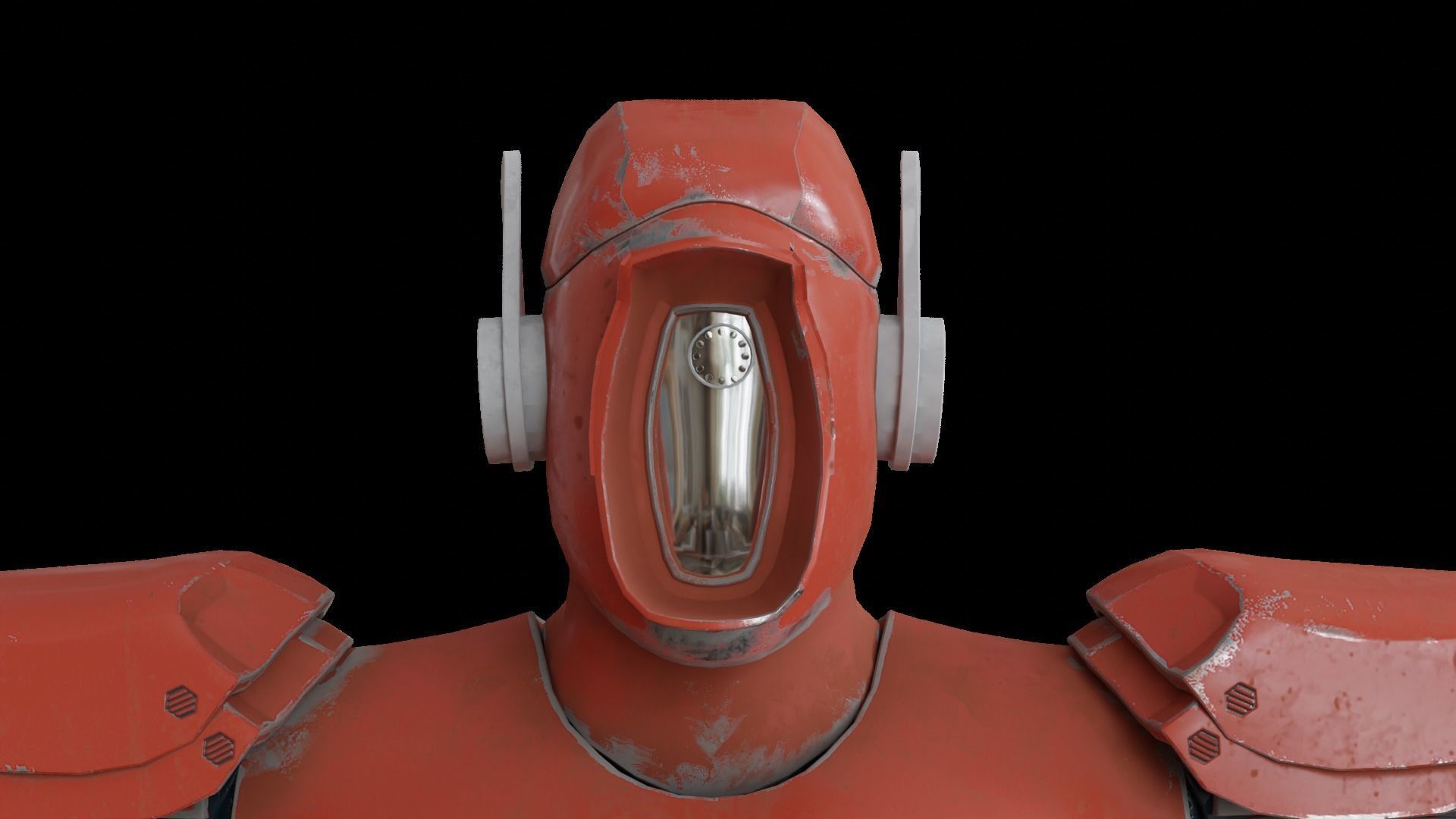 High-quality red robot model 3D model_25