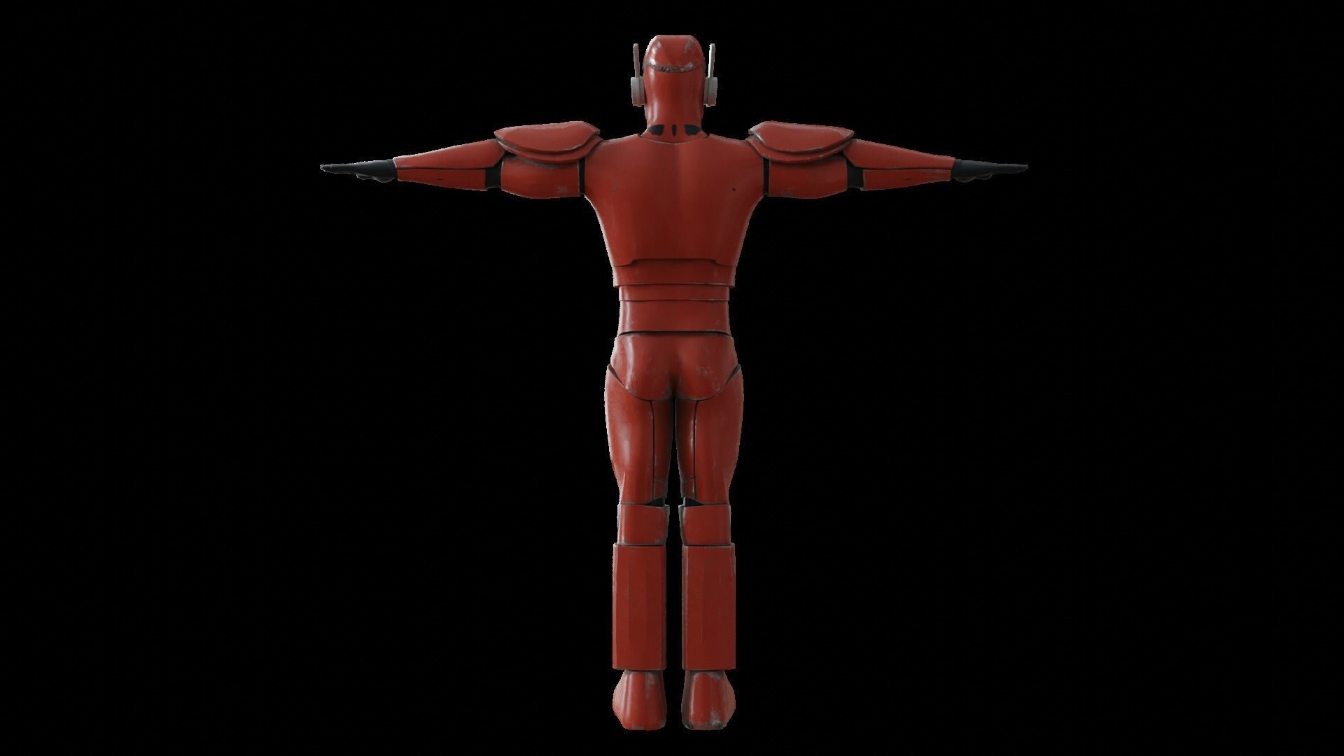 High-quality red robot model 3D model_11