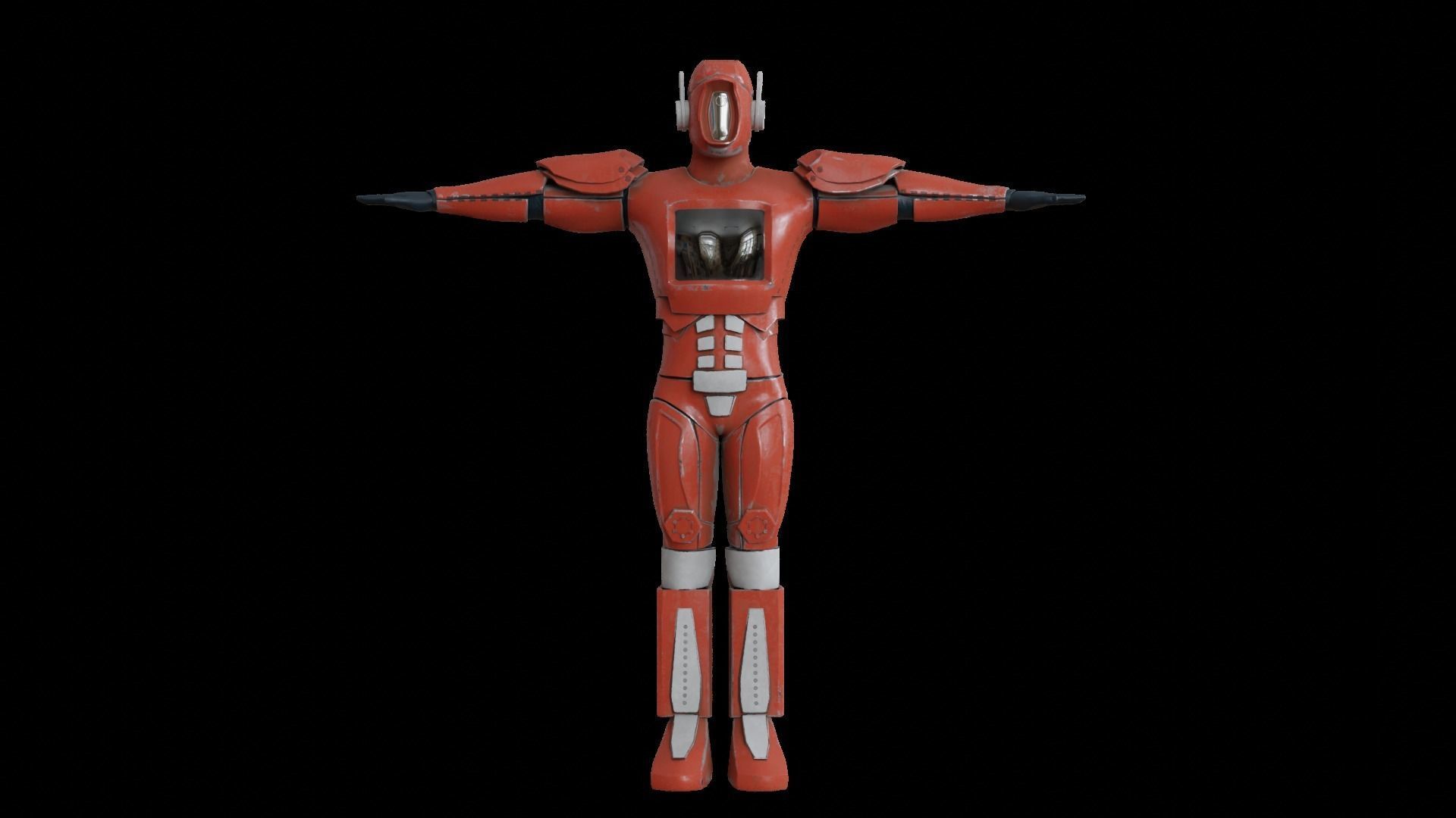 High-quality red robot model 3D model_22
