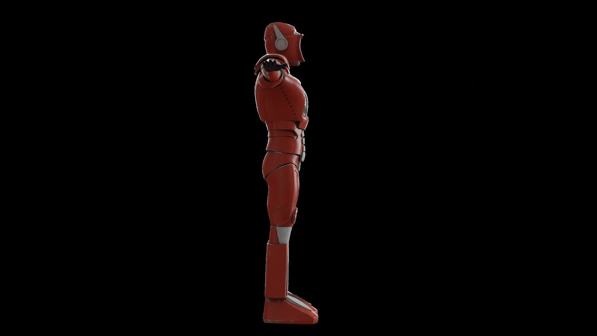 High-quality red robot model 3D model_12