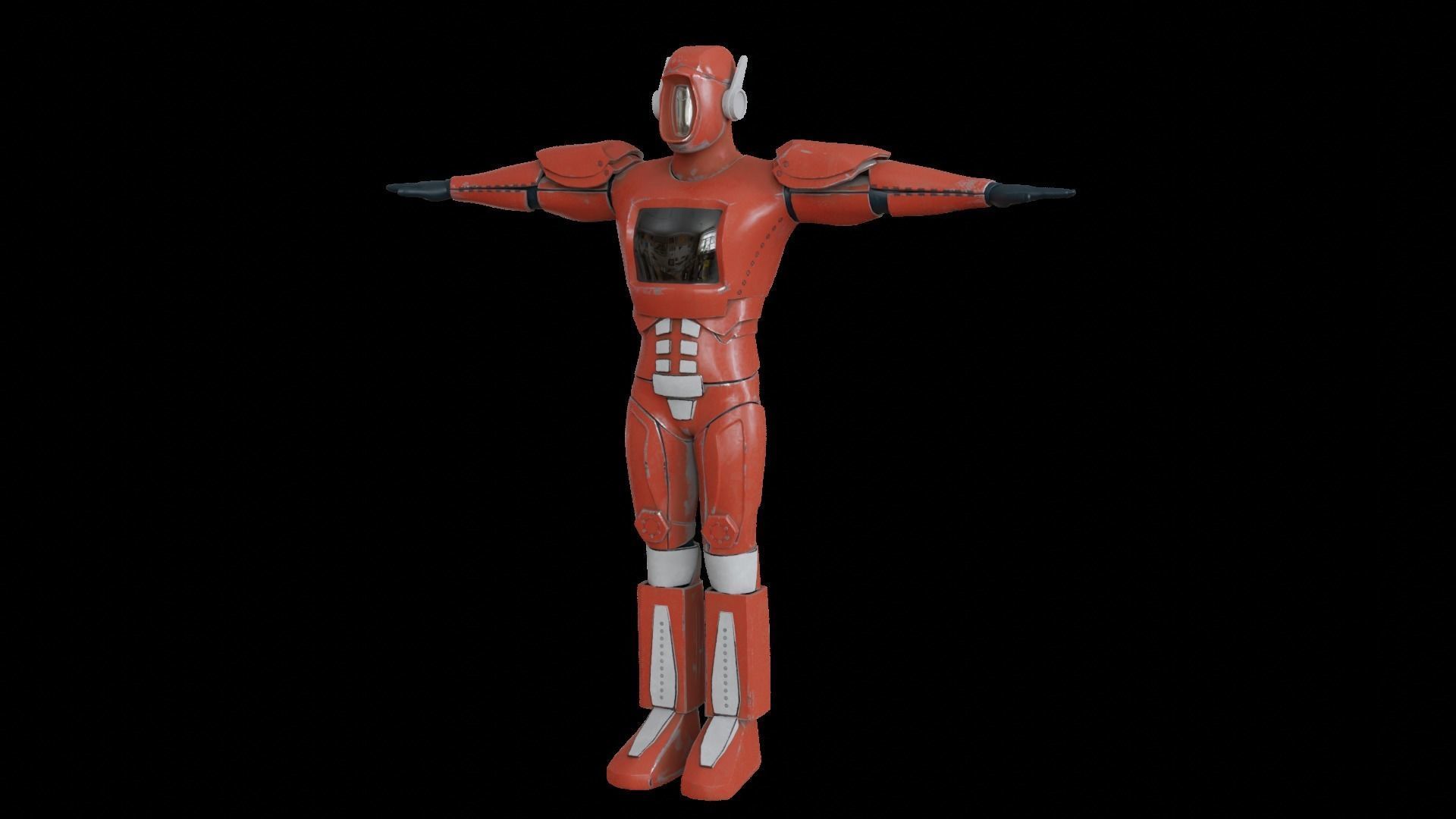 High-quality red robot model 3D model_14
