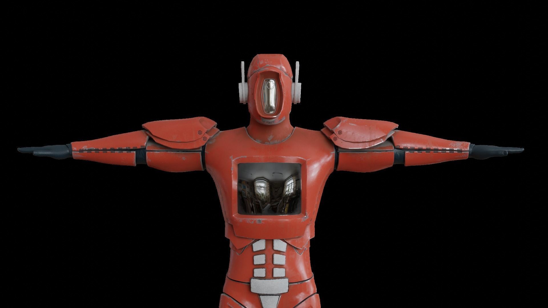 High-quality red robot model 3D model_17