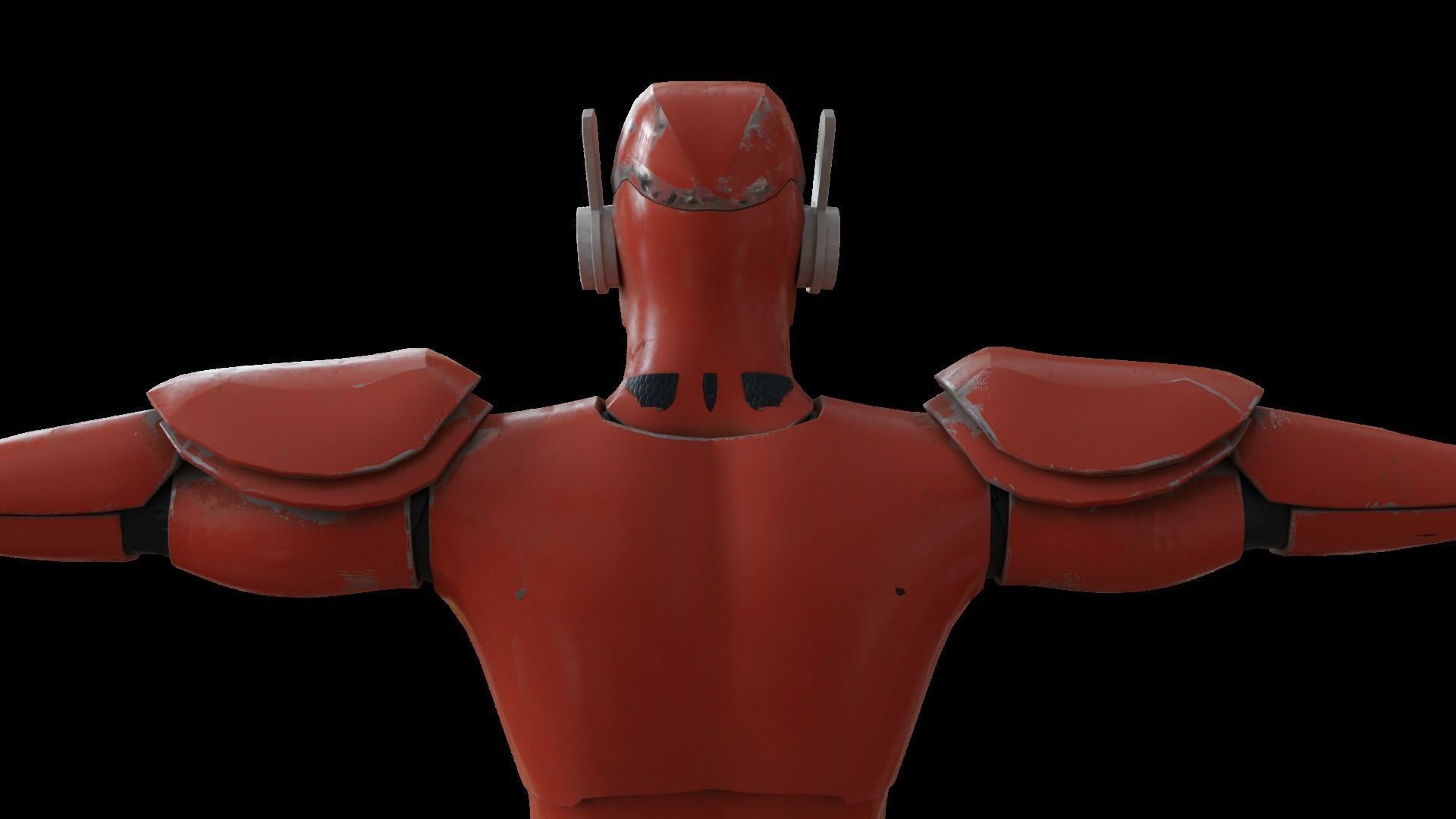 High-quality red robot model 3D model_1