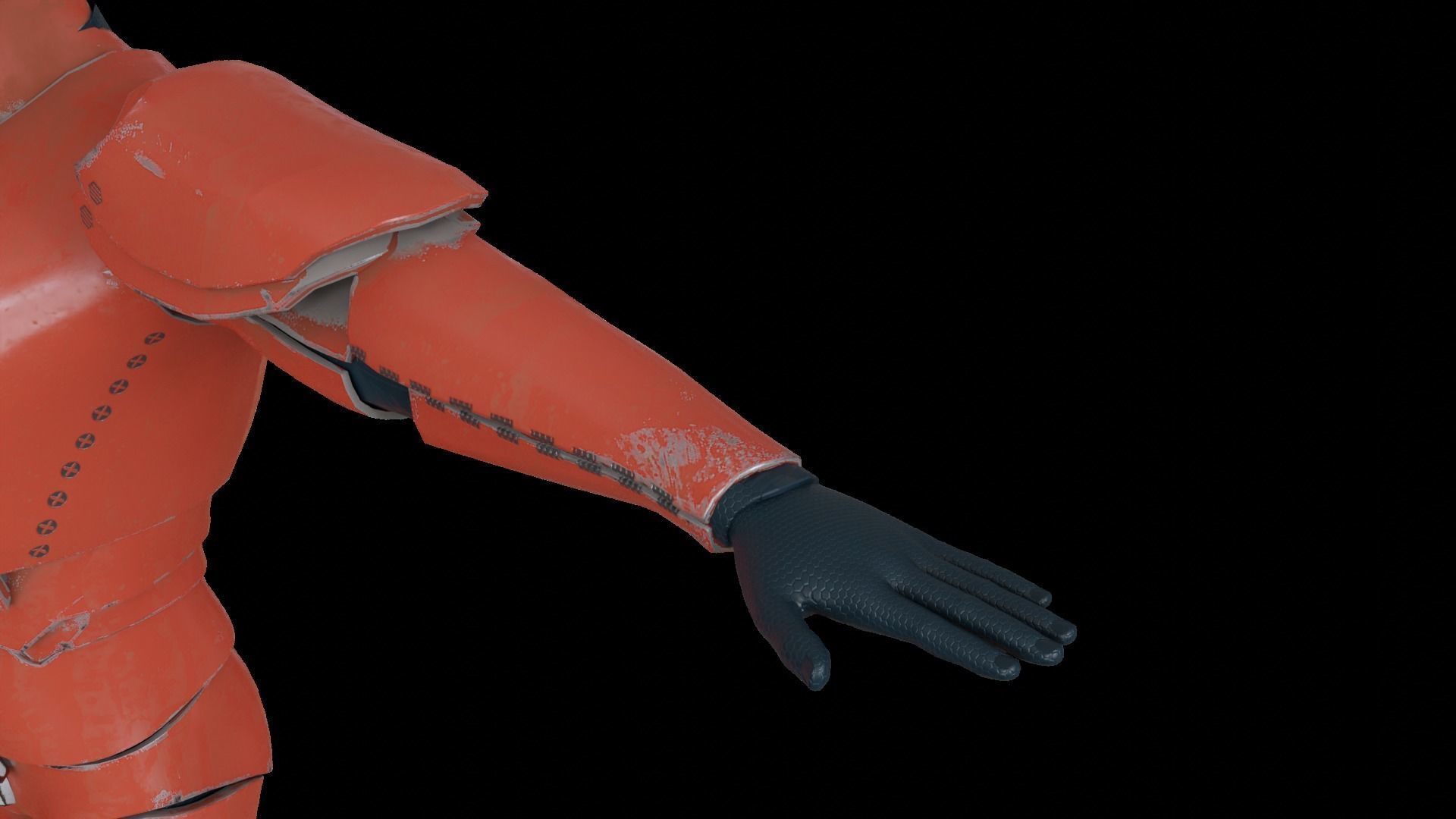 High-quality red robot model 3D model_24