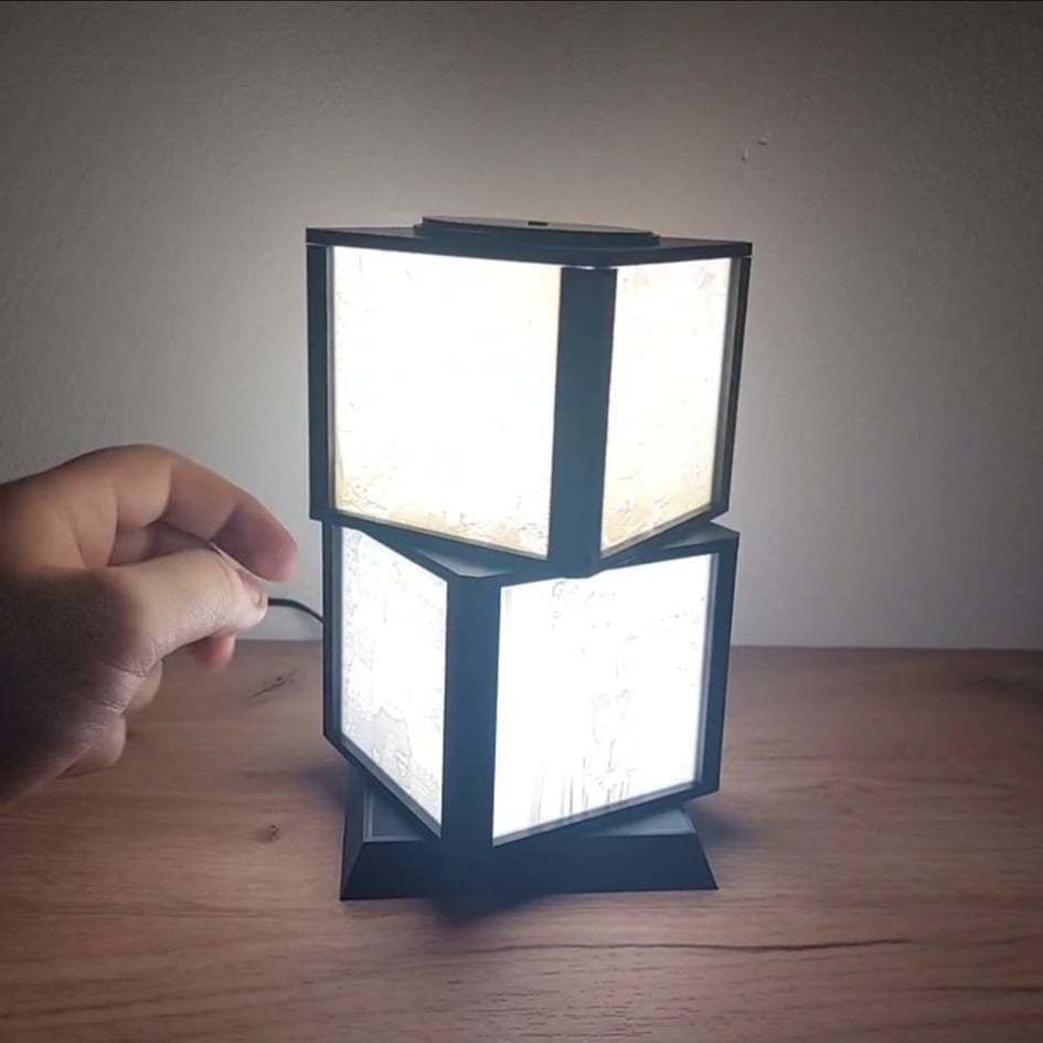 ROTATING LITHOPHANE LAMP 3D print model_5