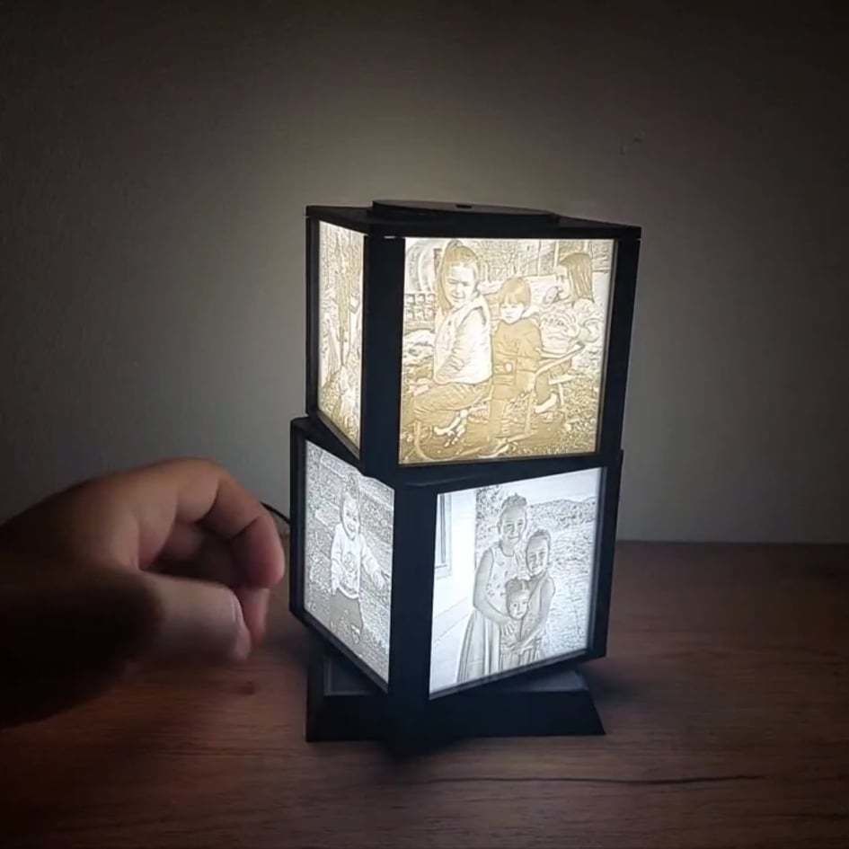 ROTATING LITHOPHANE LAMP 3D print model_1