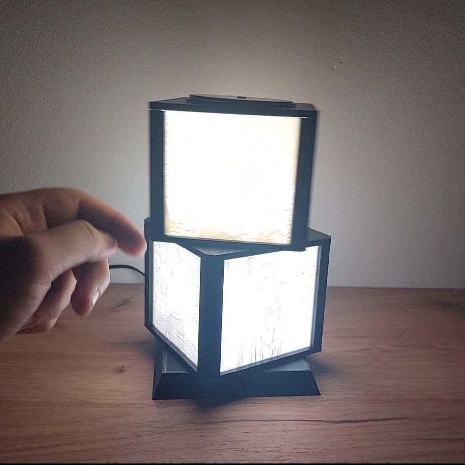 ROTATING LITHOPHANE LAMP 3D print model_4
