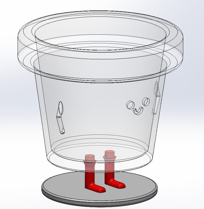 3D Printed Standing Smiley Pot 3D print model_13