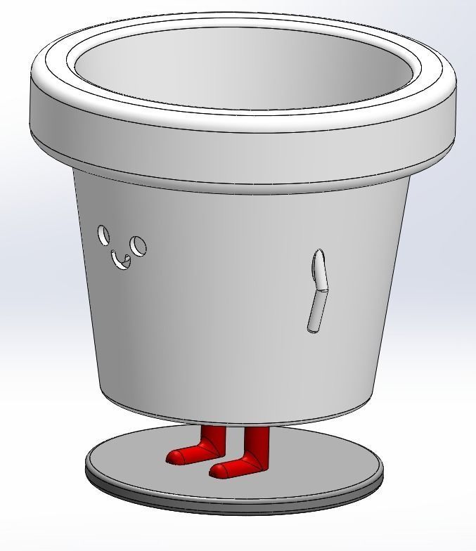3D Printed Standing Smiley Pot 3D print model_10