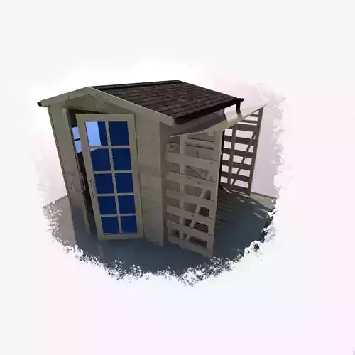 garden house with woodshed