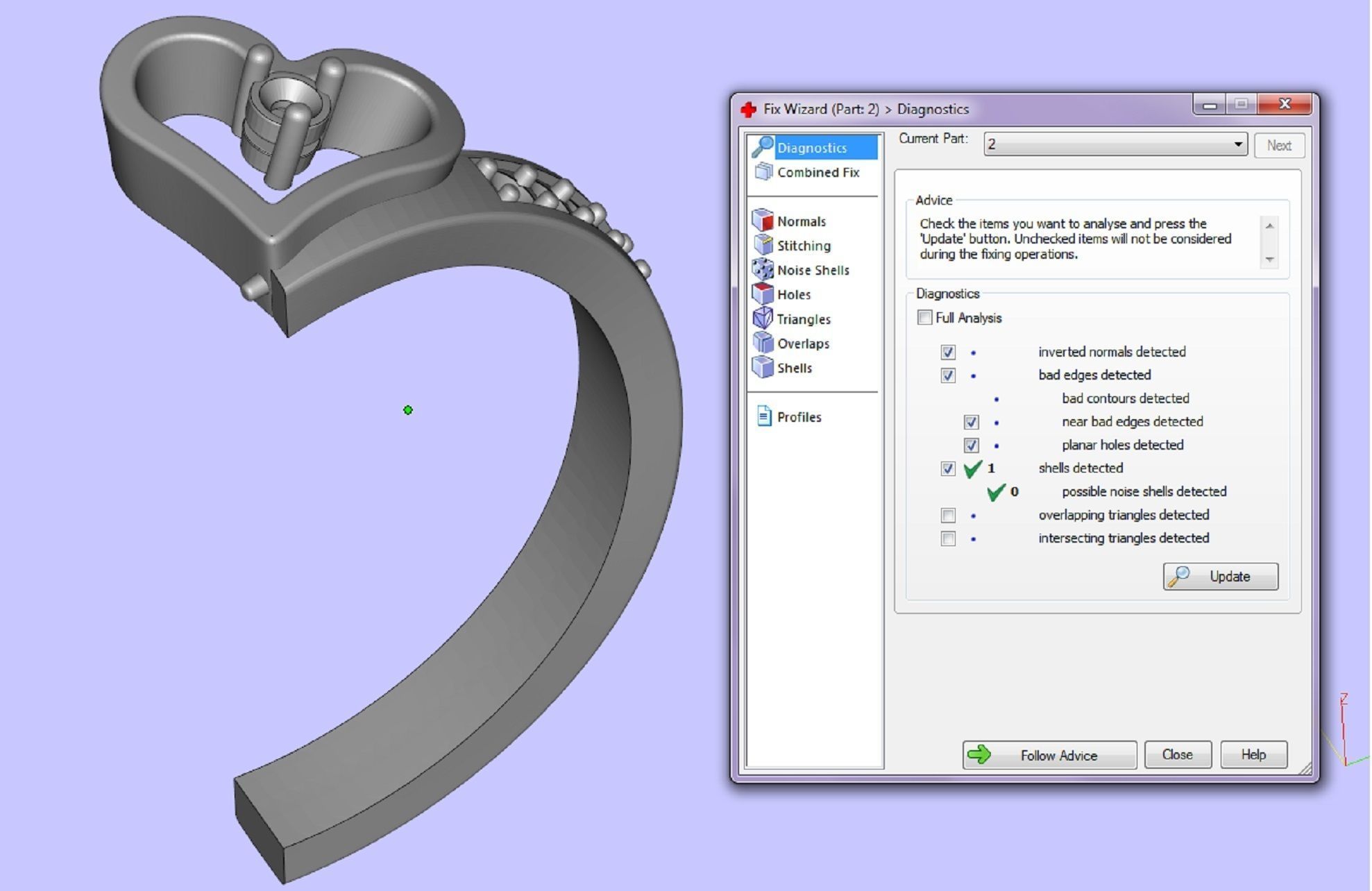 ring two hearts 3D print model_5