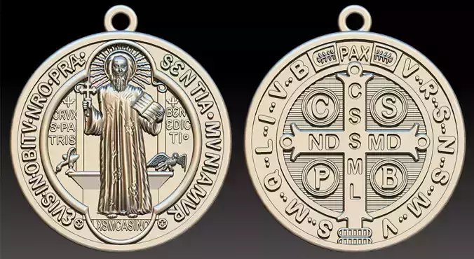 Saint Benedict - Sao Bento Pendant Pingente 3D print model