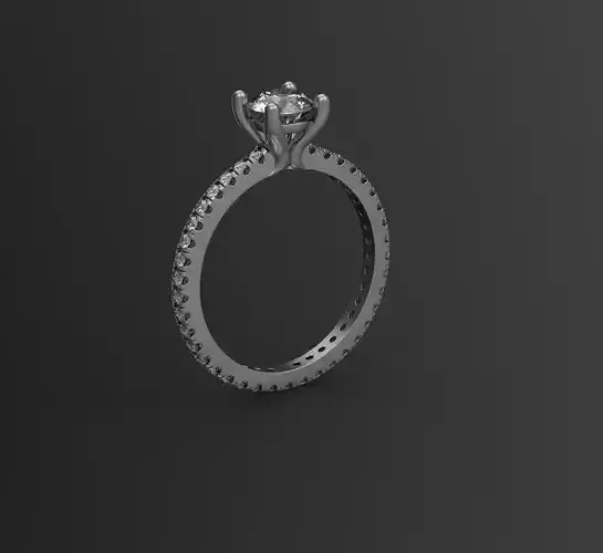 Solitaire Rign with eternity band 