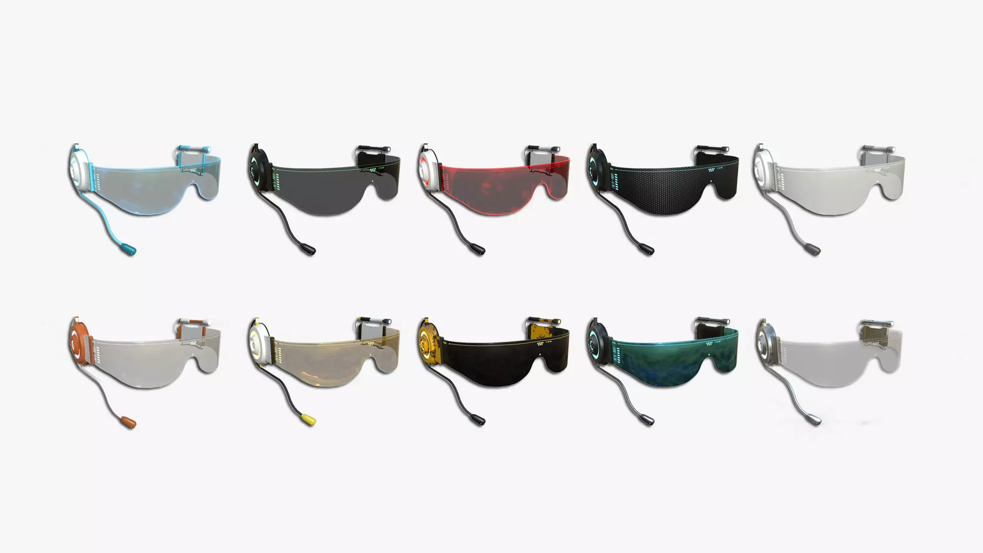 10 SciFi Glasses Model D - Character Design Fashion 3D Model Collection_0