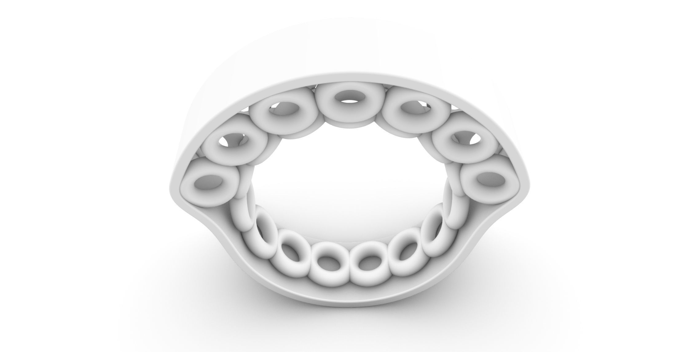 Eyelets and Ribbon Ring 3D print model_4