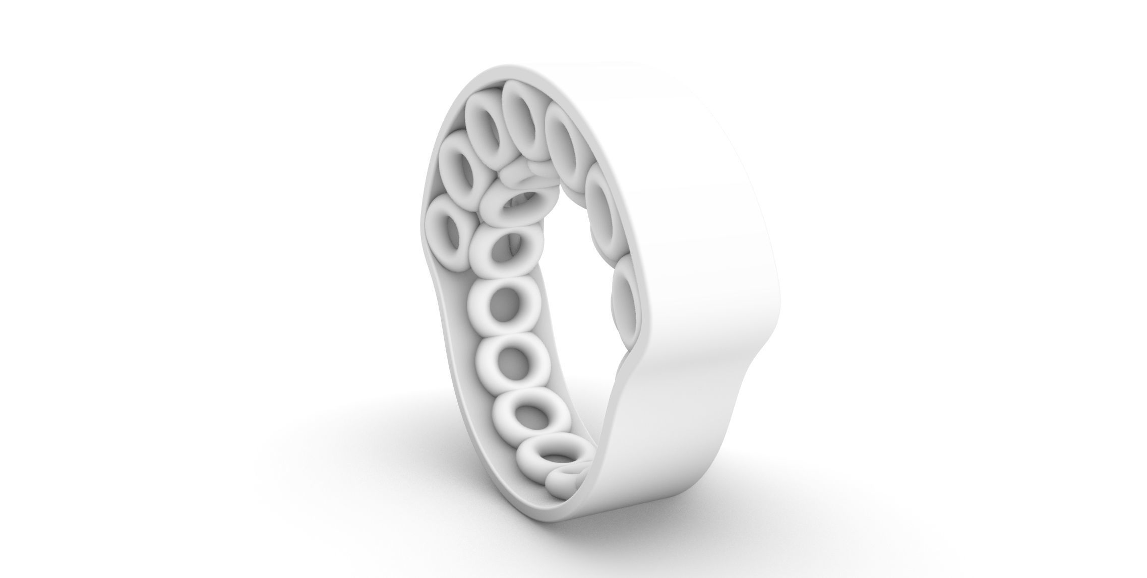 Eyelets and Ribbon Ring 3D print model_2