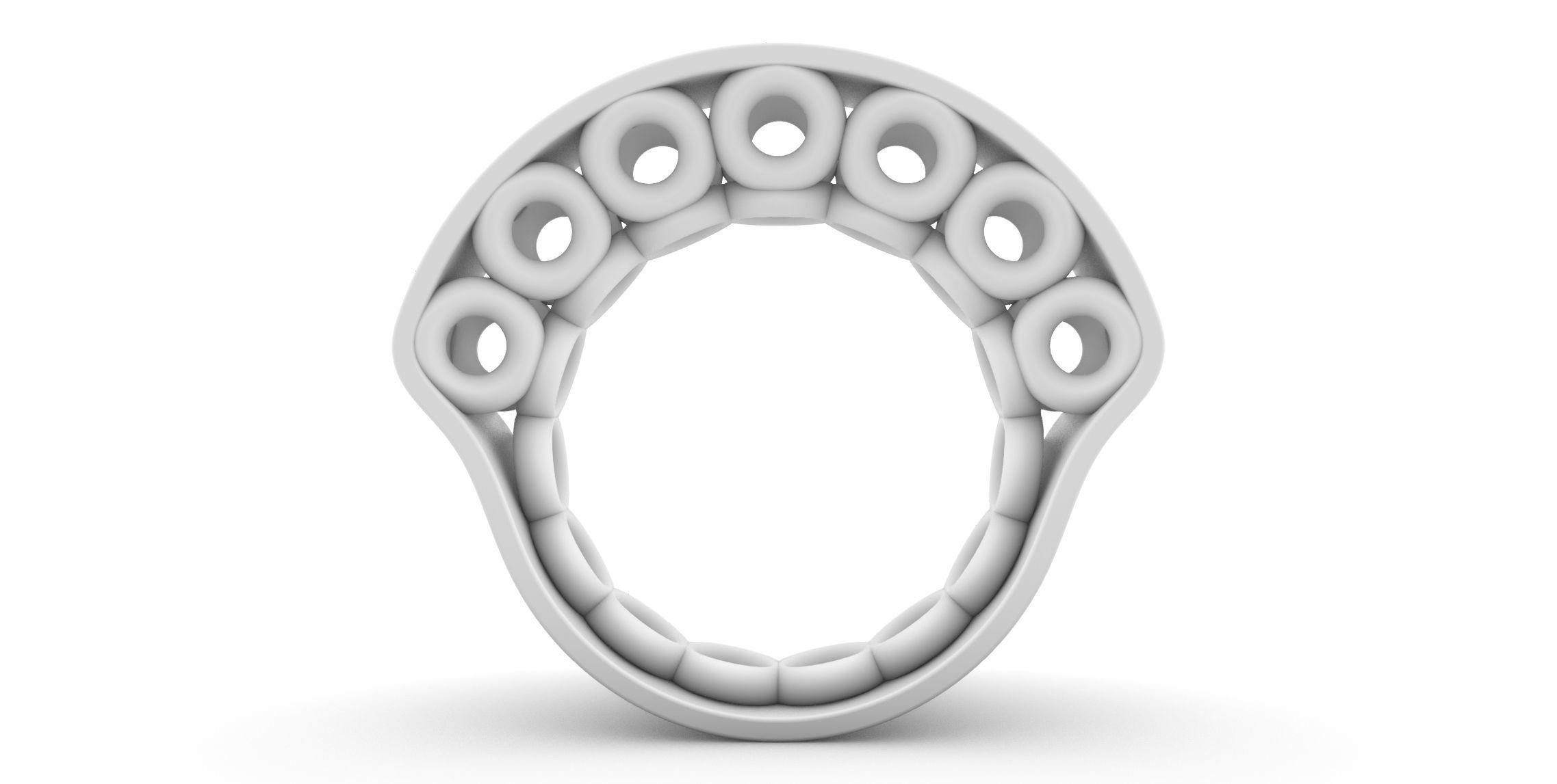Eyelets and Ribbon Ring 3D print model_3