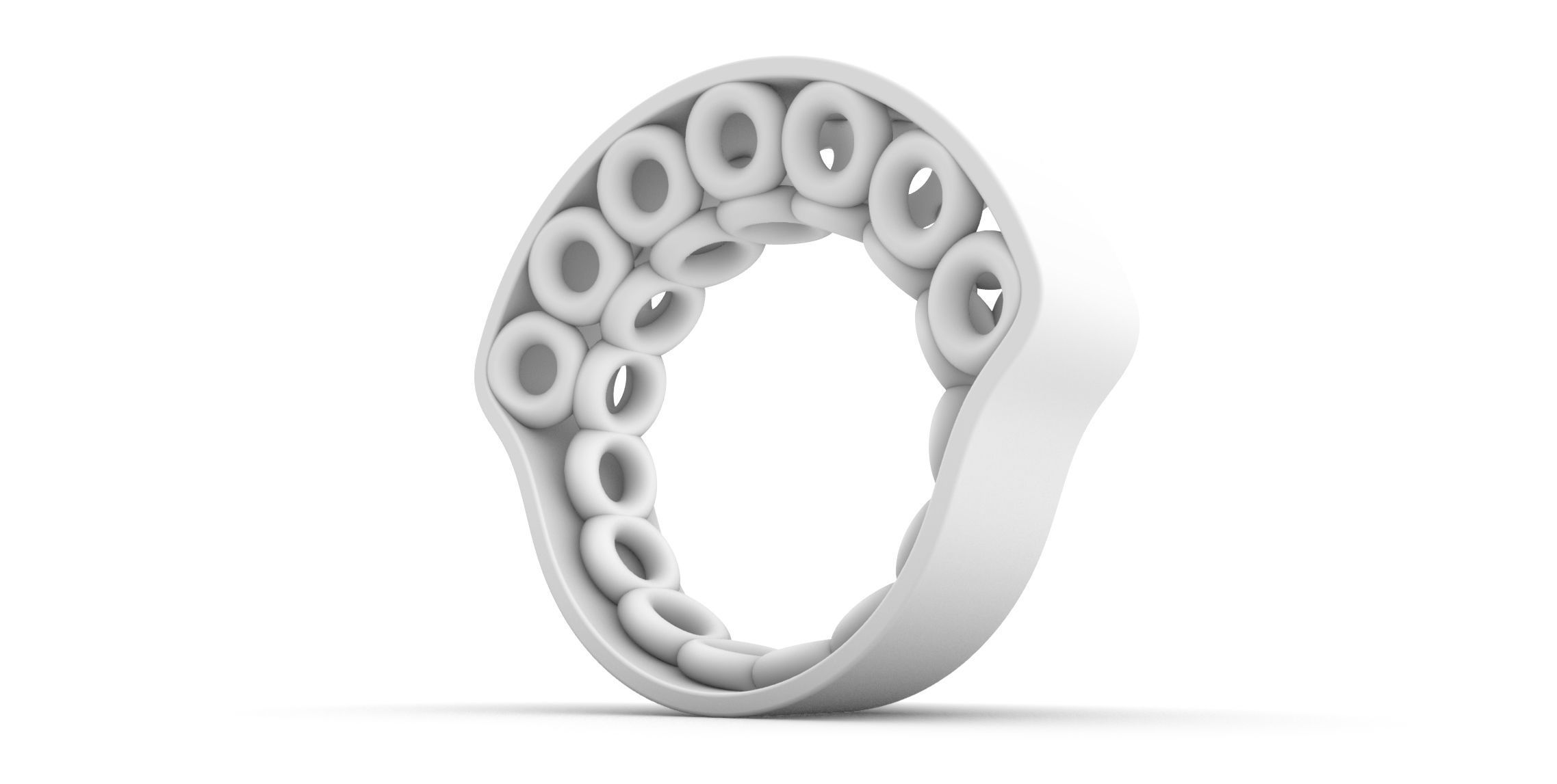 Eyelets and Ribbon Ring 3D print model_7