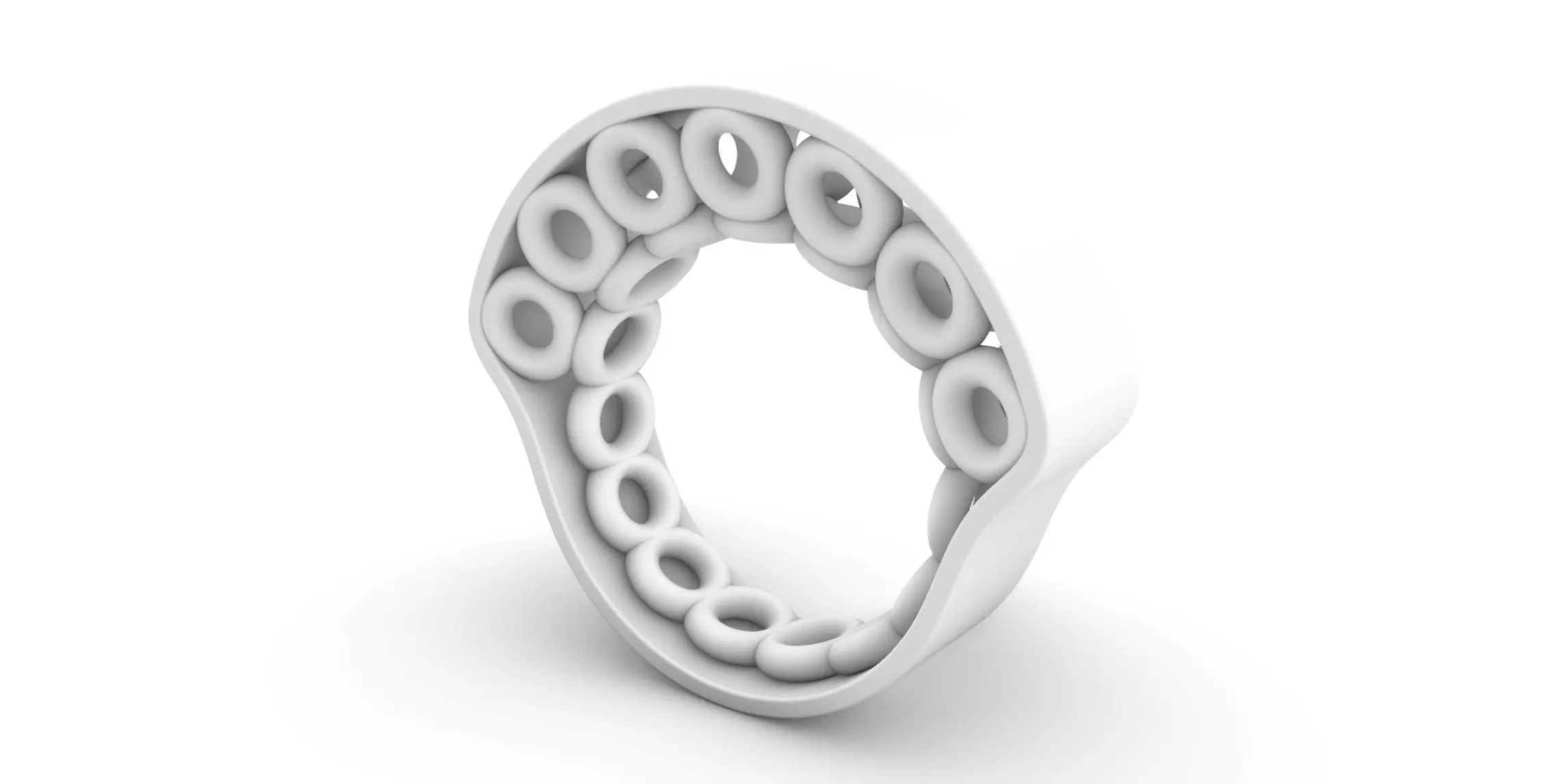 Eyelets and Ribbon Ring 3D print model_0
