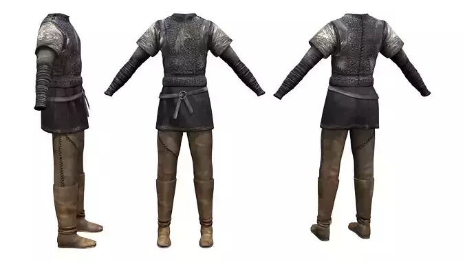 Ragnar Full Viking Outfit Low-poly 3D model