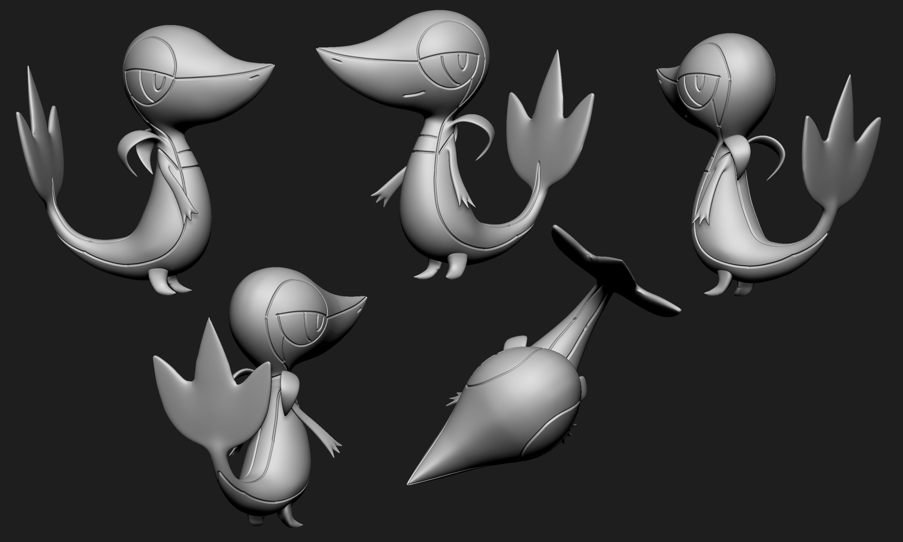 Pokemon - Snivy with two different poses 3D print model_3