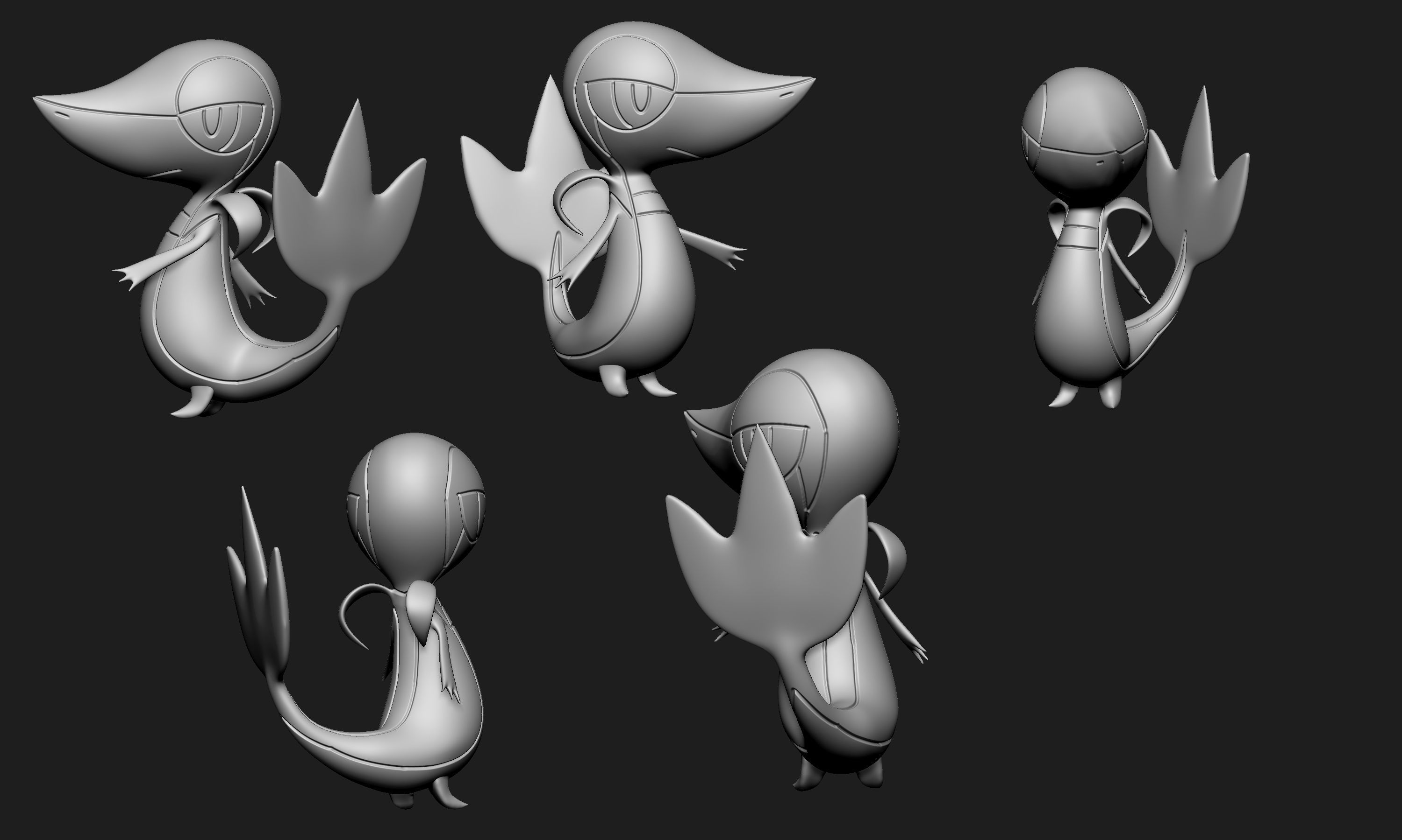 Pokemon - Snivy with two different poses 3D print model_4