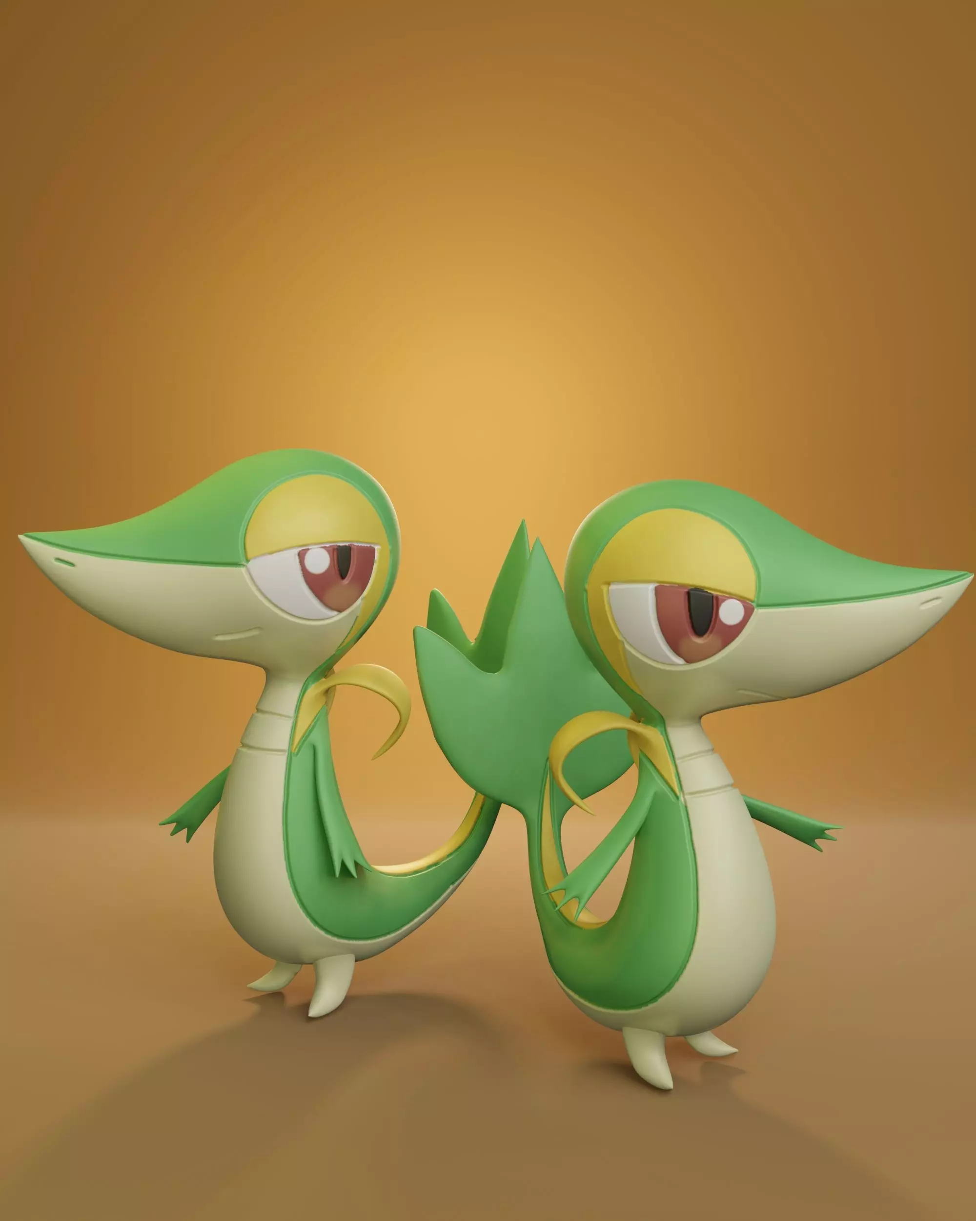 Pokemon - Snivy with two different poses 3D print model_0