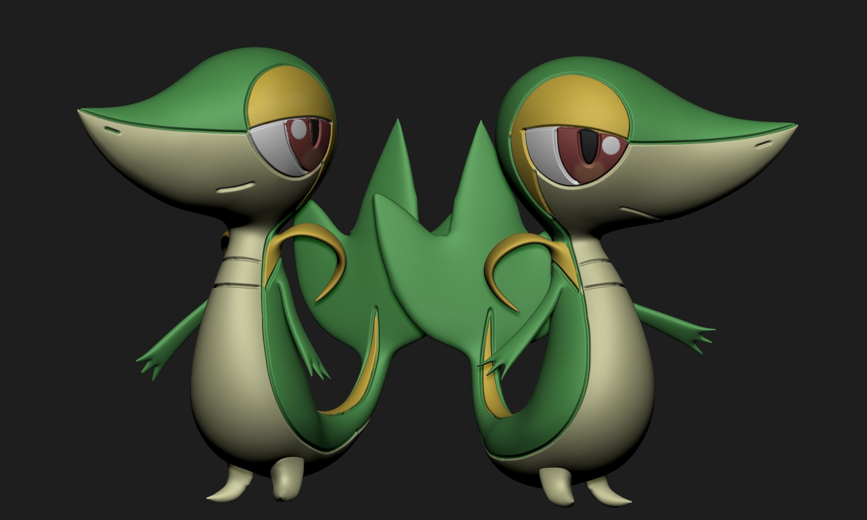 Pokemon - Snivy with two different poses 3D print model_1
