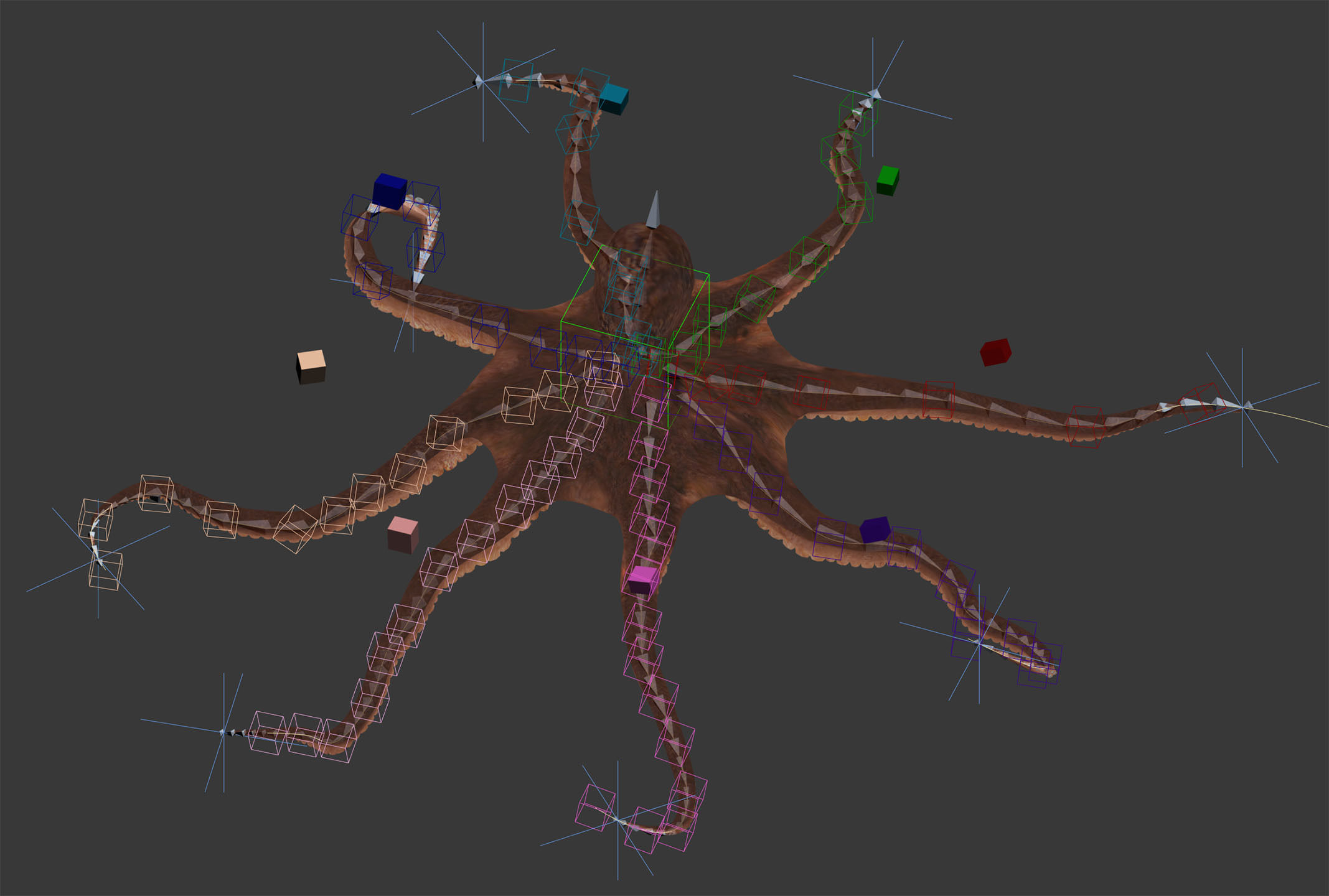Animated Octopus v2 Low-poly 3D model_9