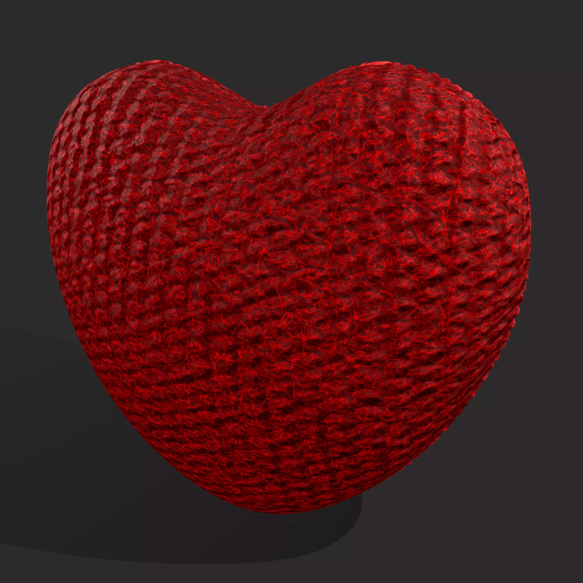 Knitted Heart Low-poly 3D model_0
