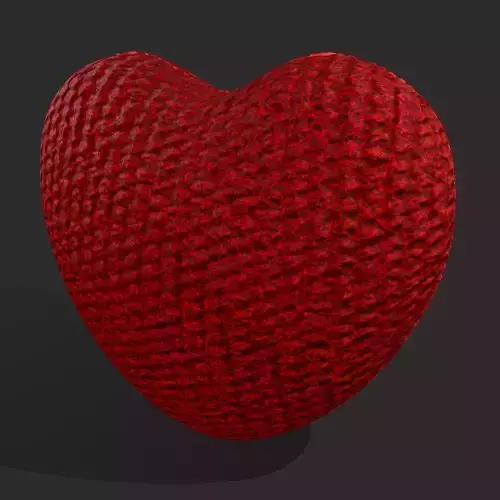 Knitted Heart Low-poly 3D model
