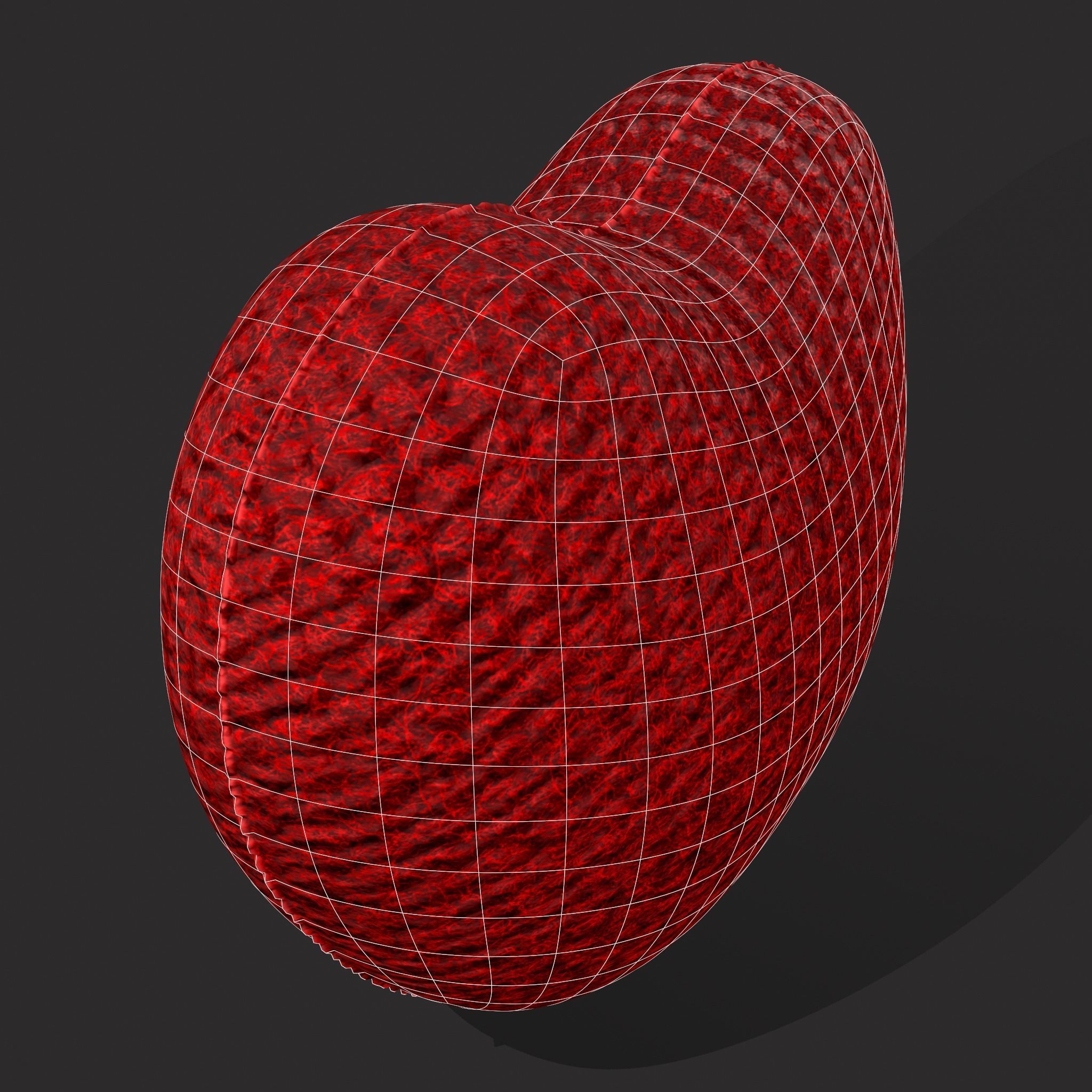 Knitted Heart Low-poly 3D model_4