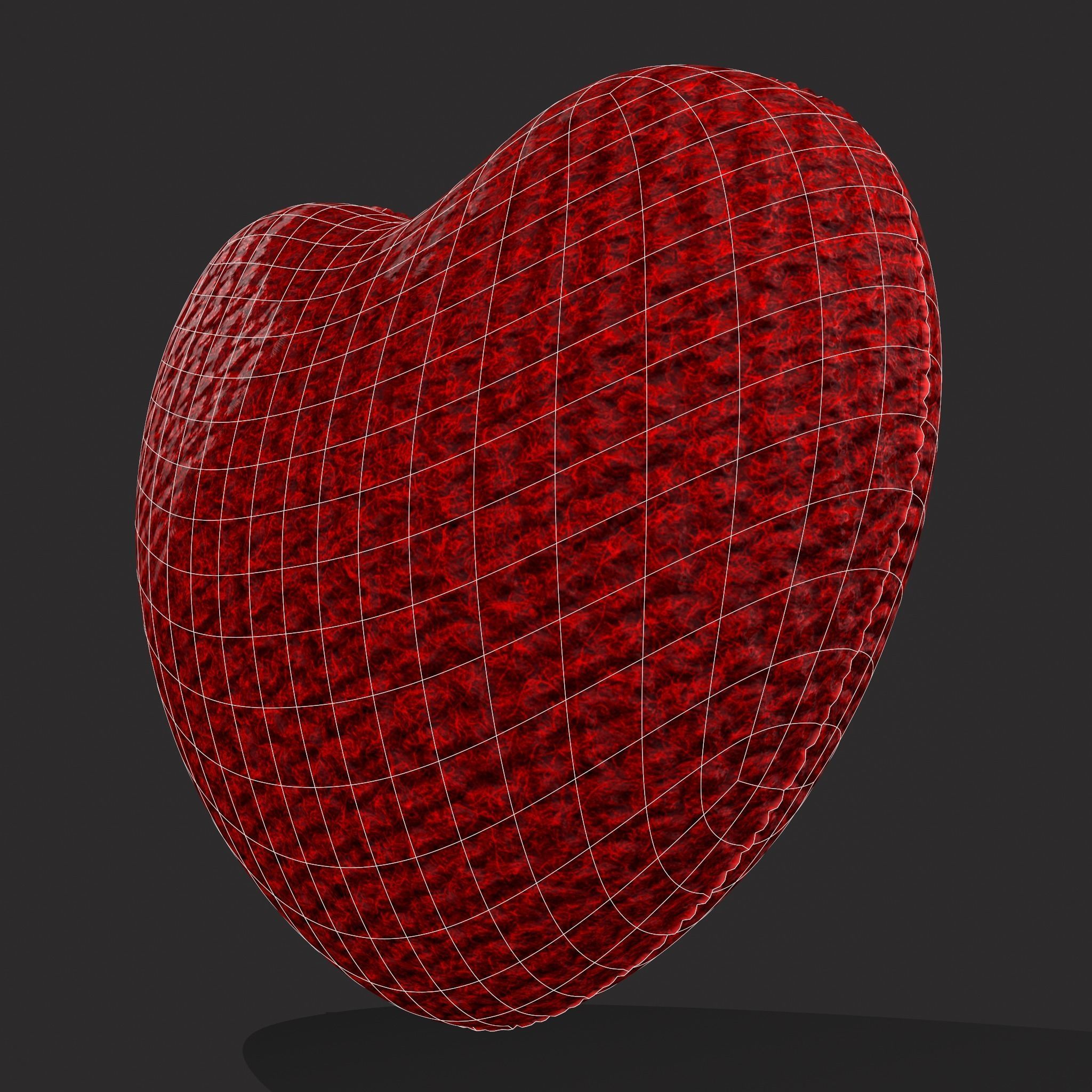 Knitted Heart Low-poly 3D model_6