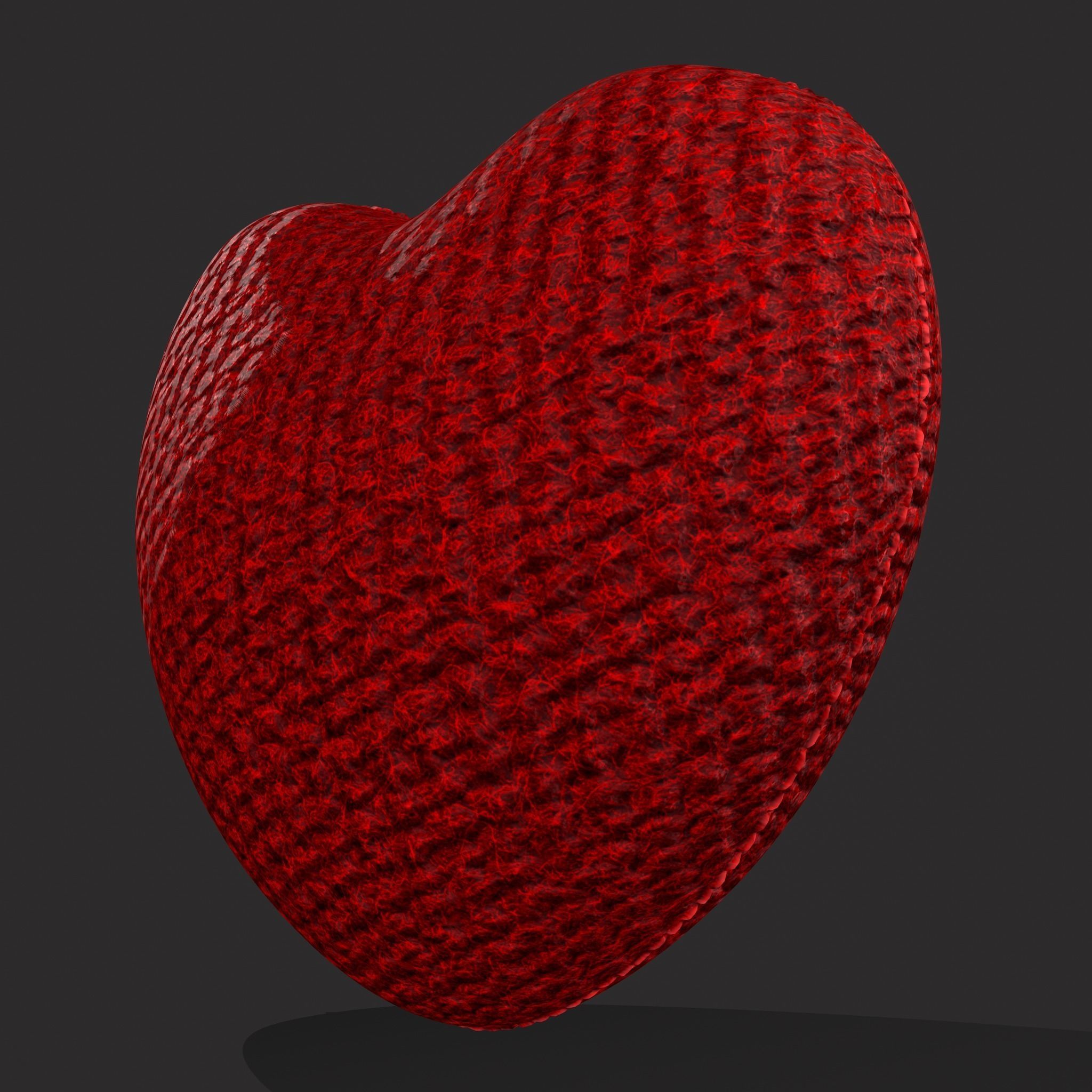 Knitted Heart Low-poly 3D model_5