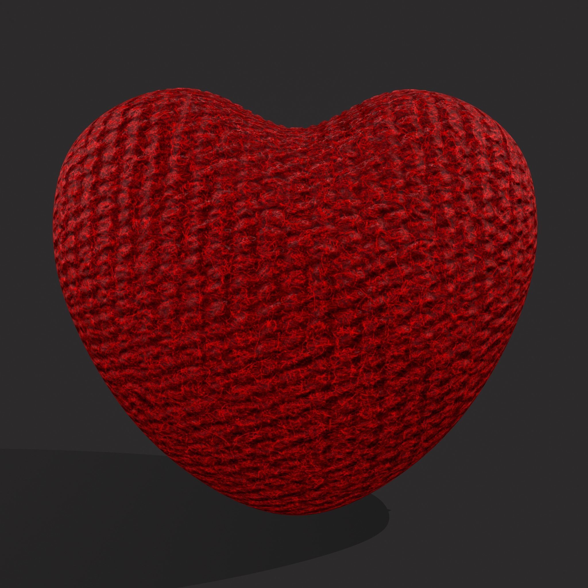 Knitted Heart Low-poly 3D model_7